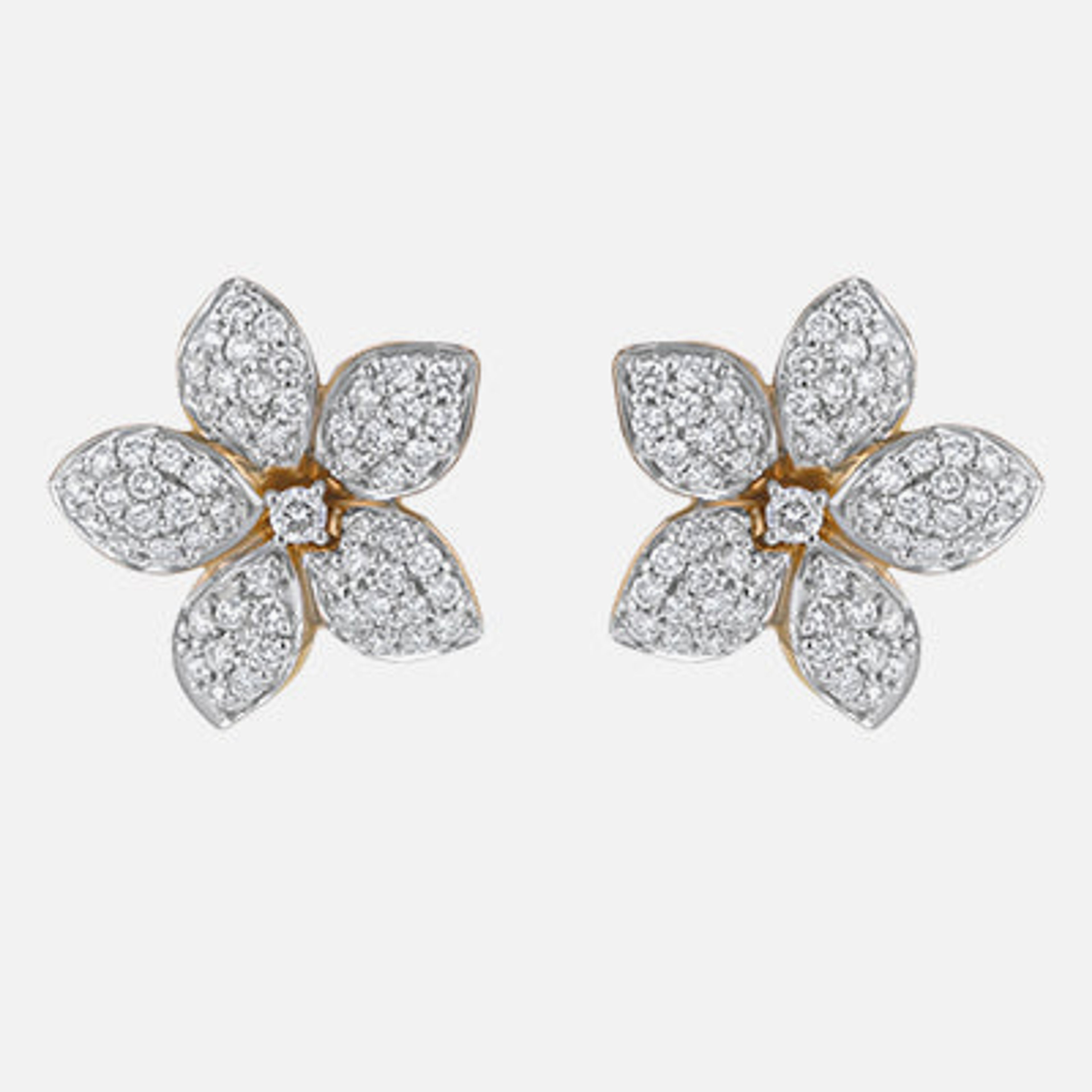 Diamond Flower Petal Earrings
