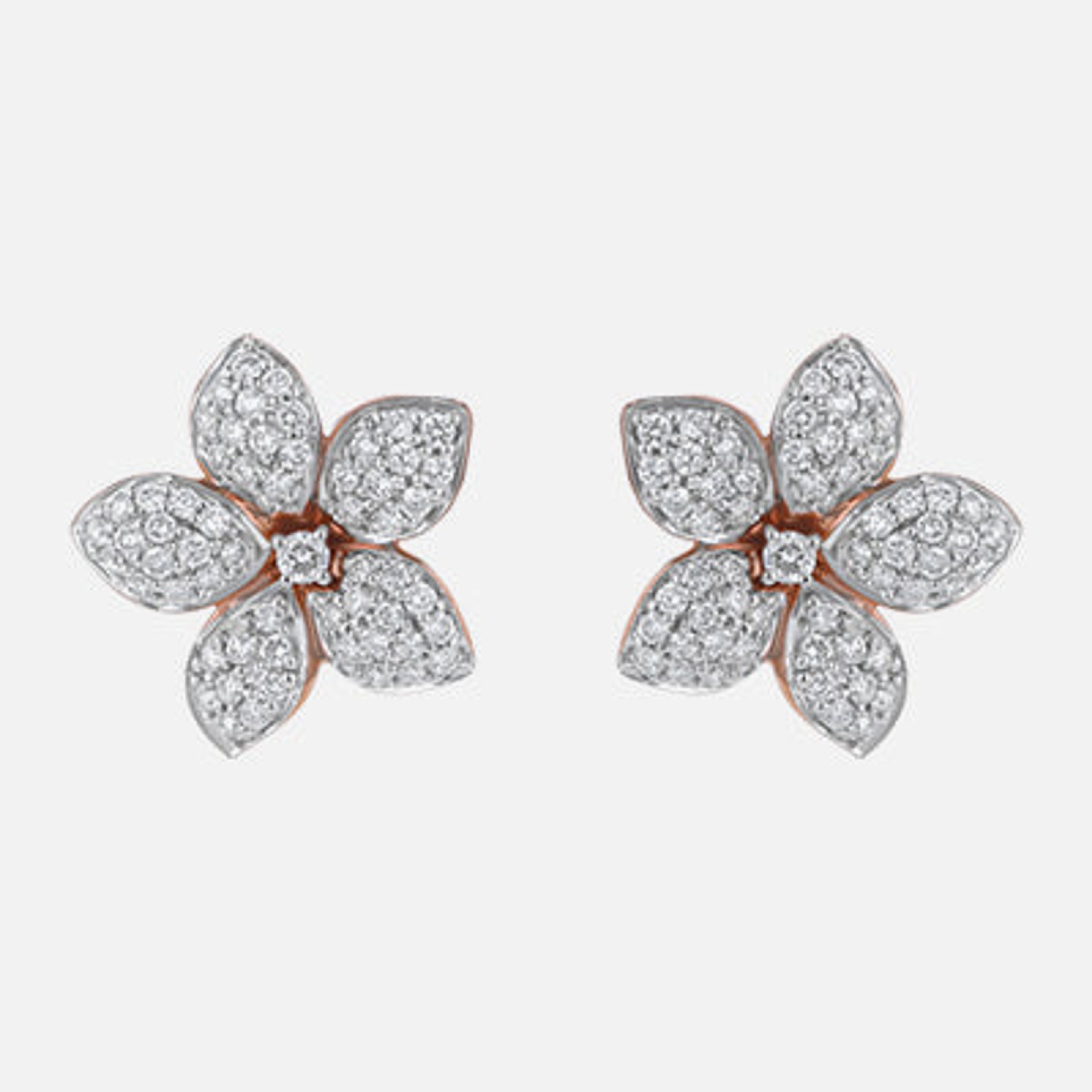 Diamond Flower Petal Earrings Lab Grown