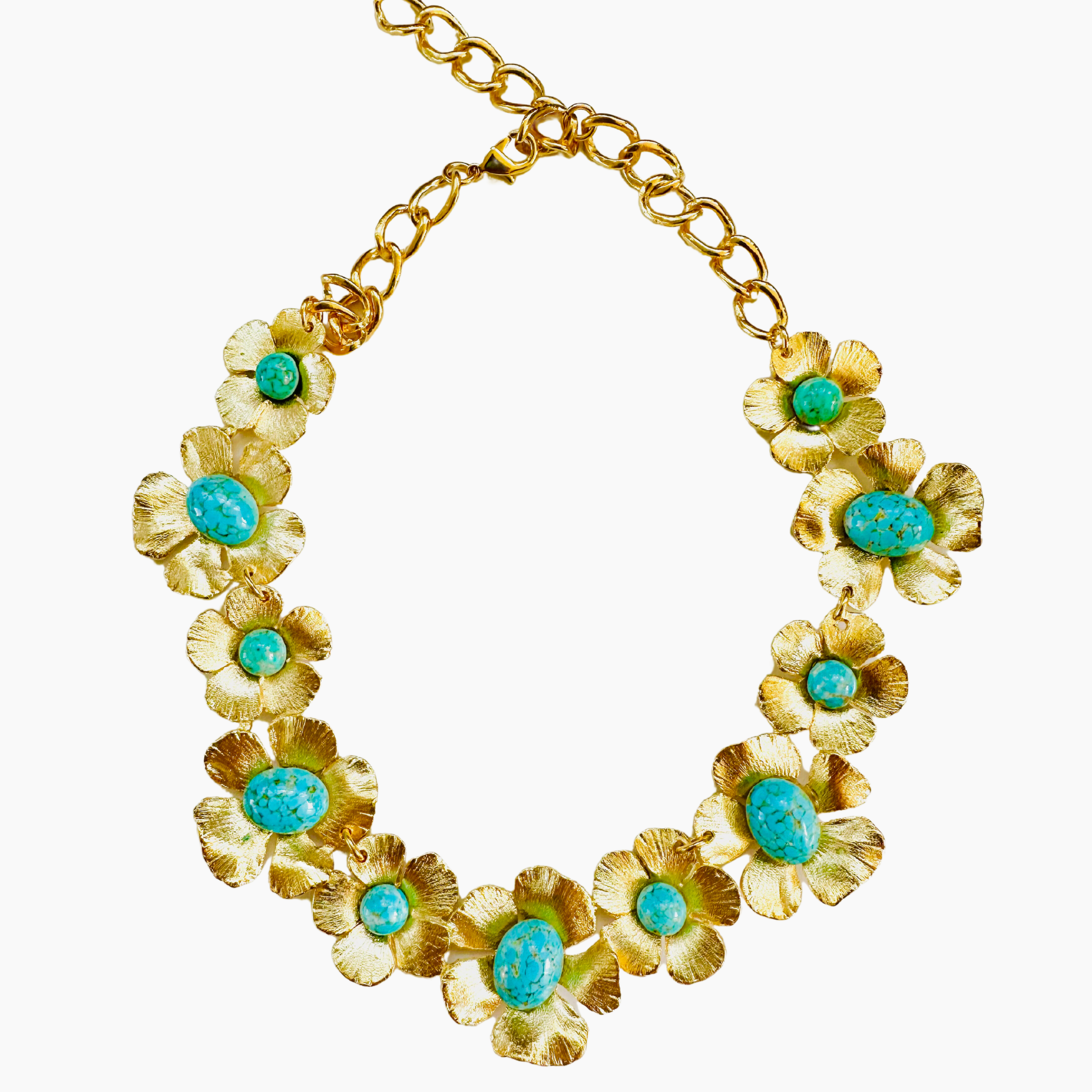 The Pink Reef Turquoise Floral Necklace