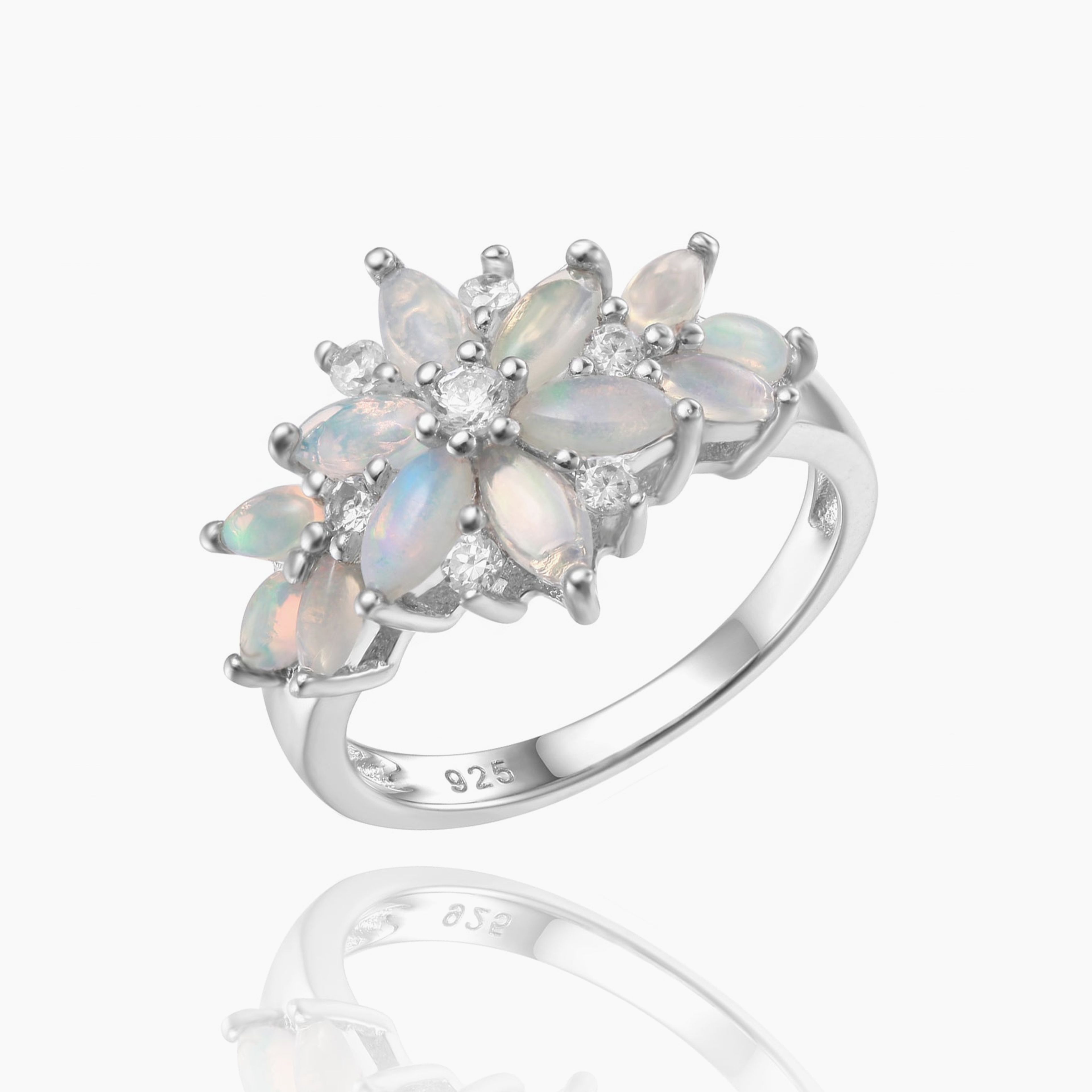 Ethiopian Opal Ring in Sterling Silver - Handcrafted with Genuine Opal Stone