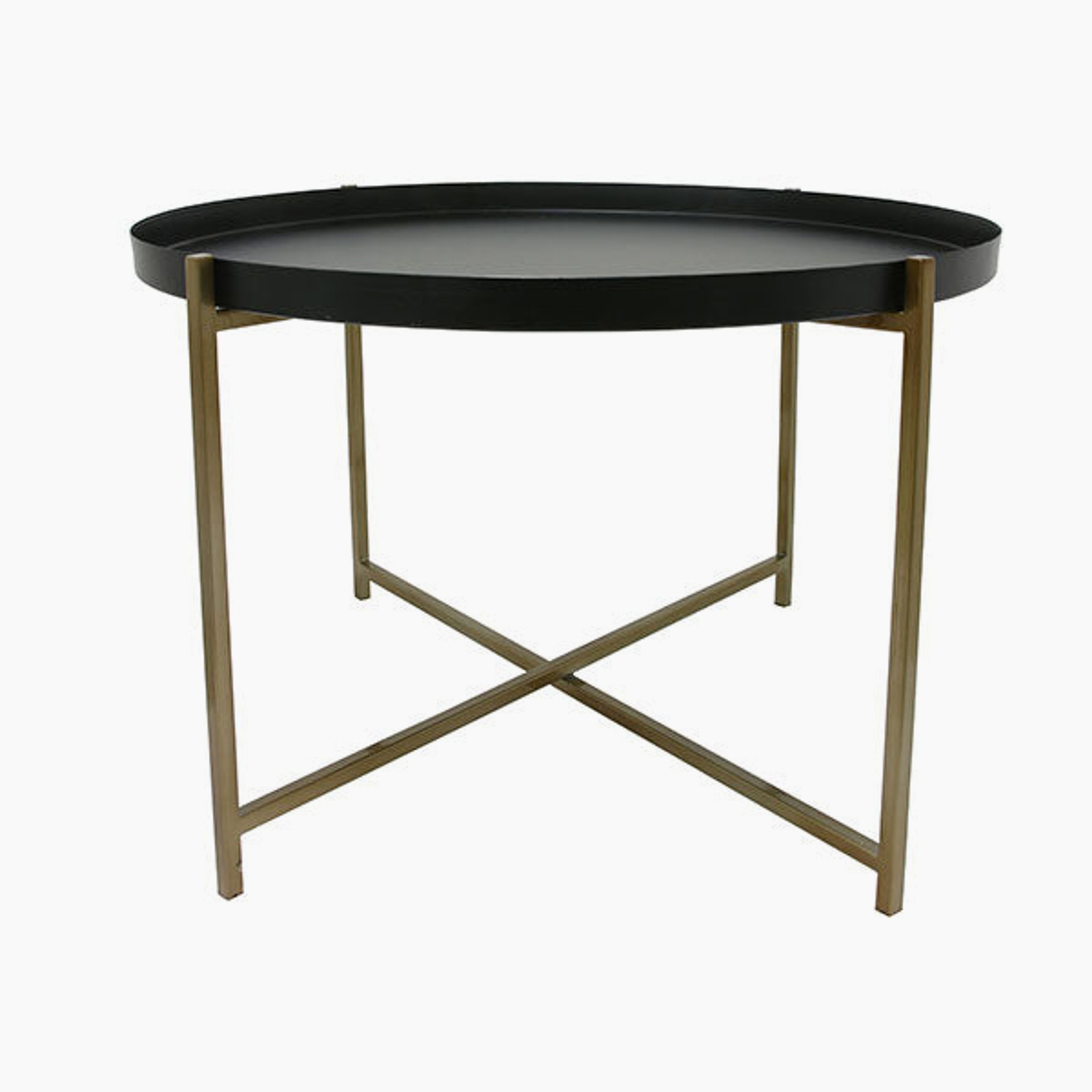 Coffee table - black and brass