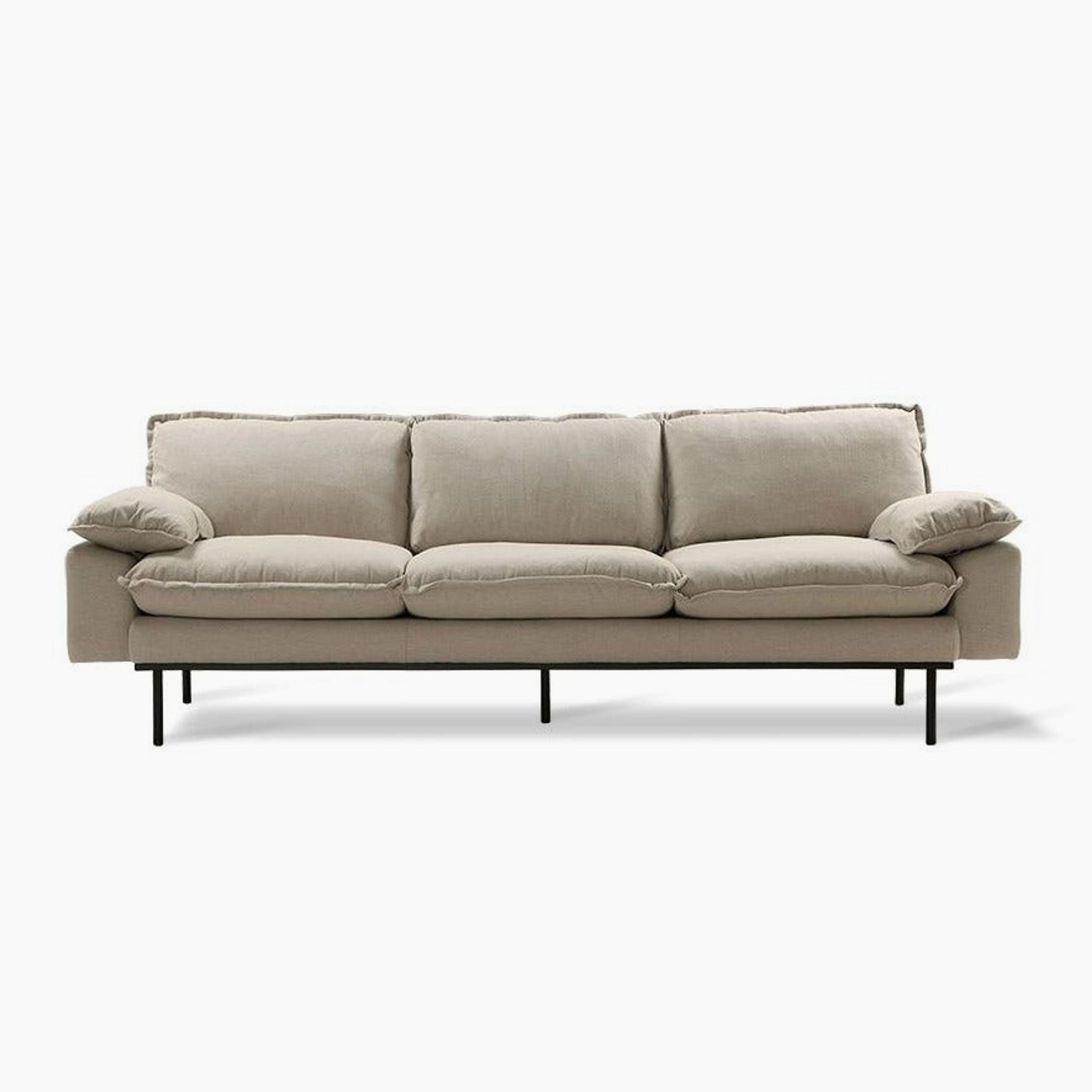 Retro Sofa/ 4 seater/ cozy beige