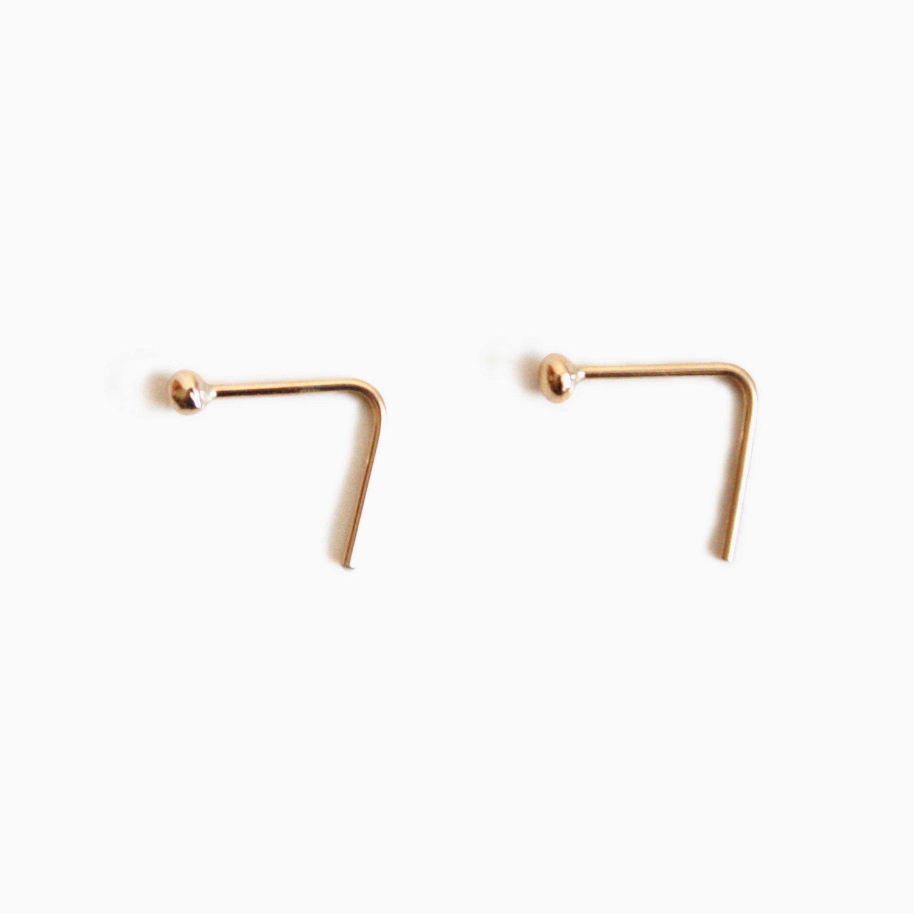 14K Gold Tiny Grain Hook Earrings