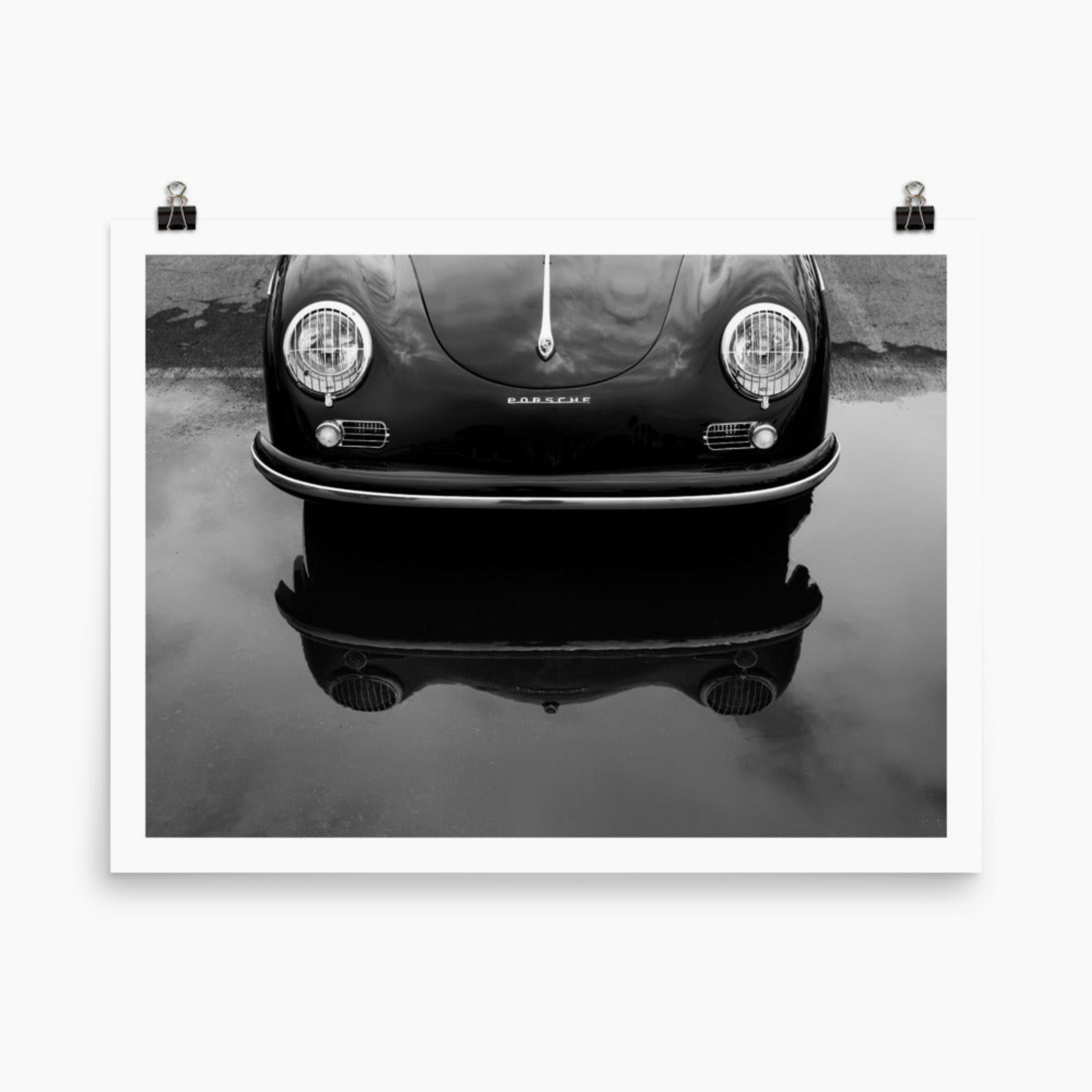 Porsche 356 Nose Black & White Print