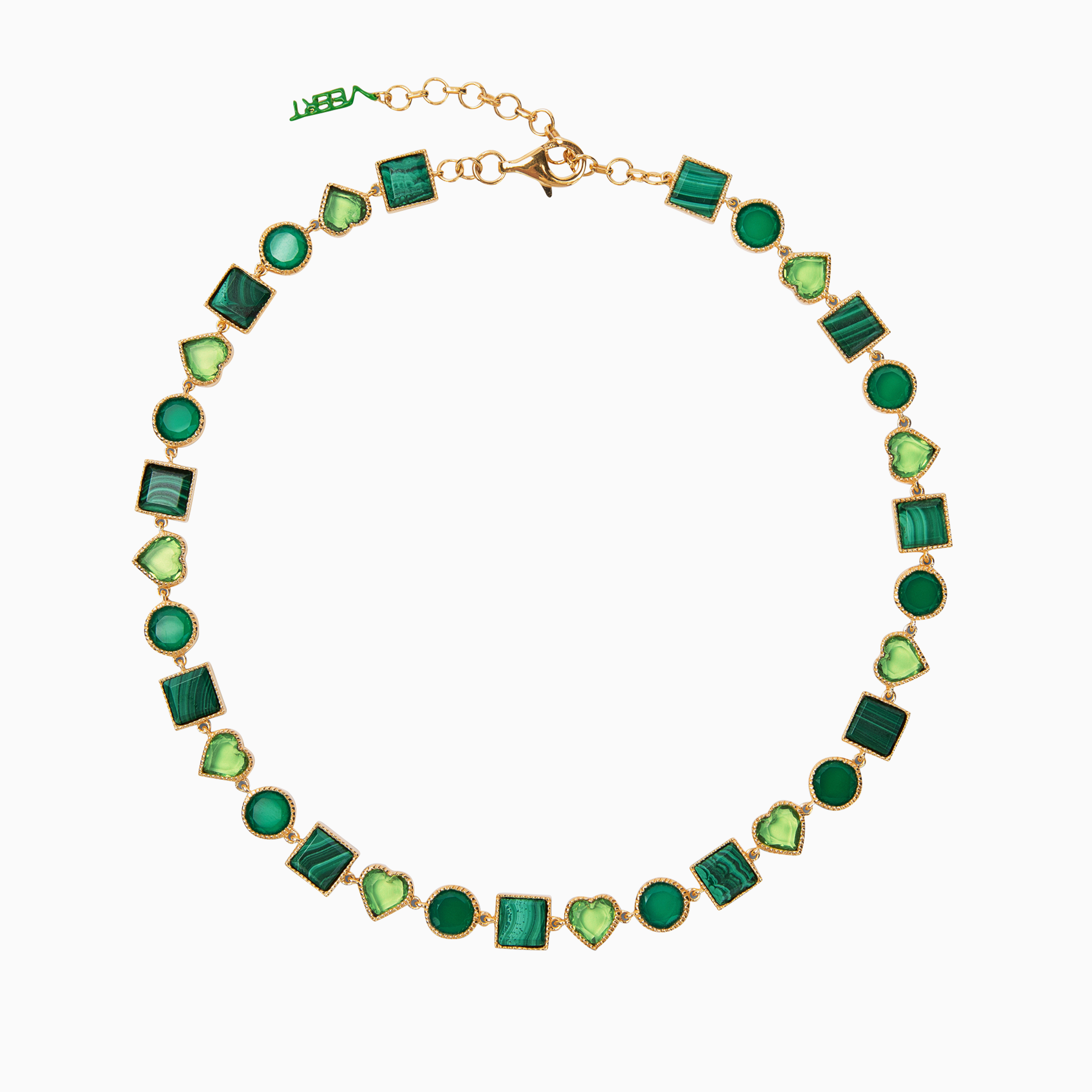 The Green Shape Necklace in Yellow Gold
