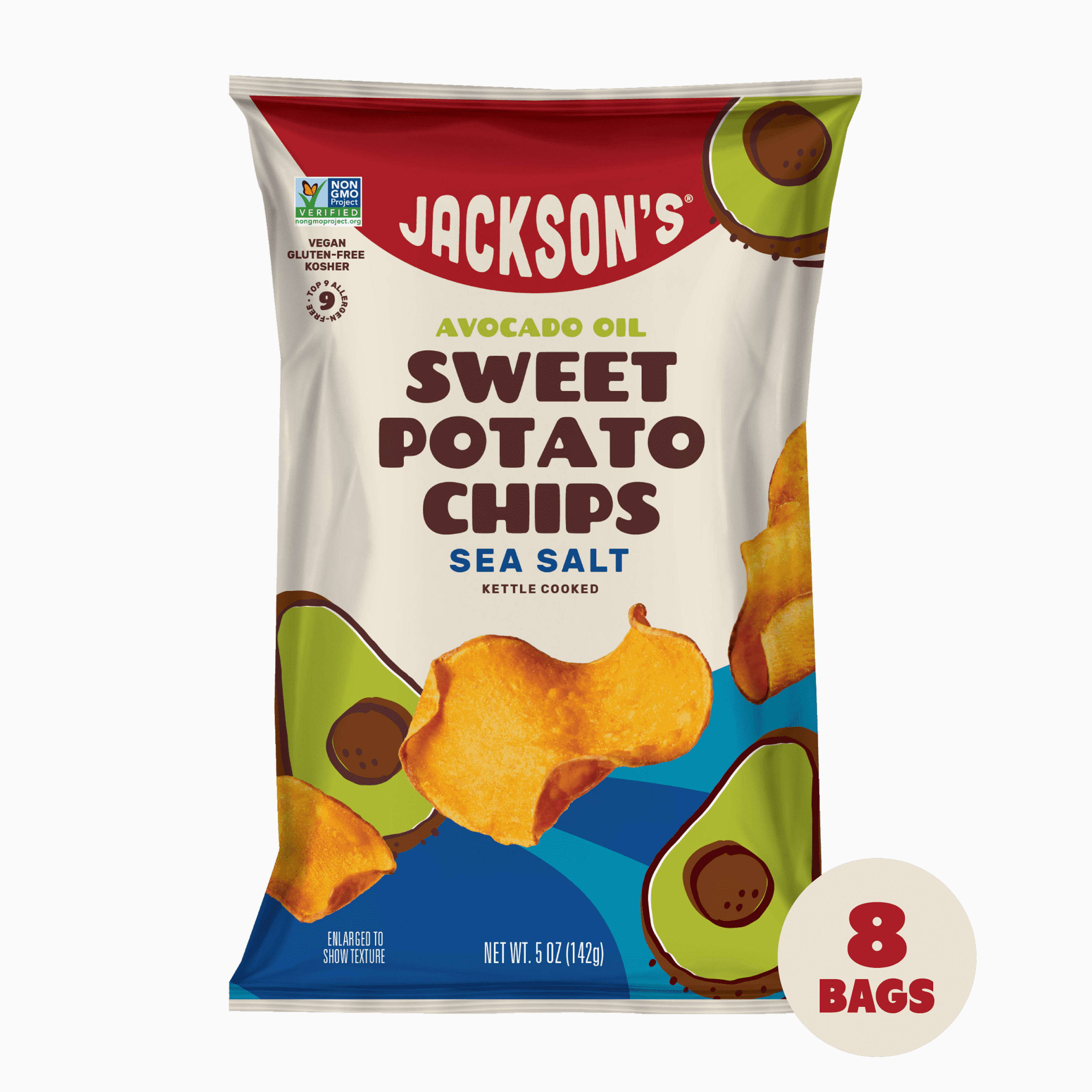 Sea Salt Sweet Potato Chips in Avocado Oil 5oz (Pack of 8)