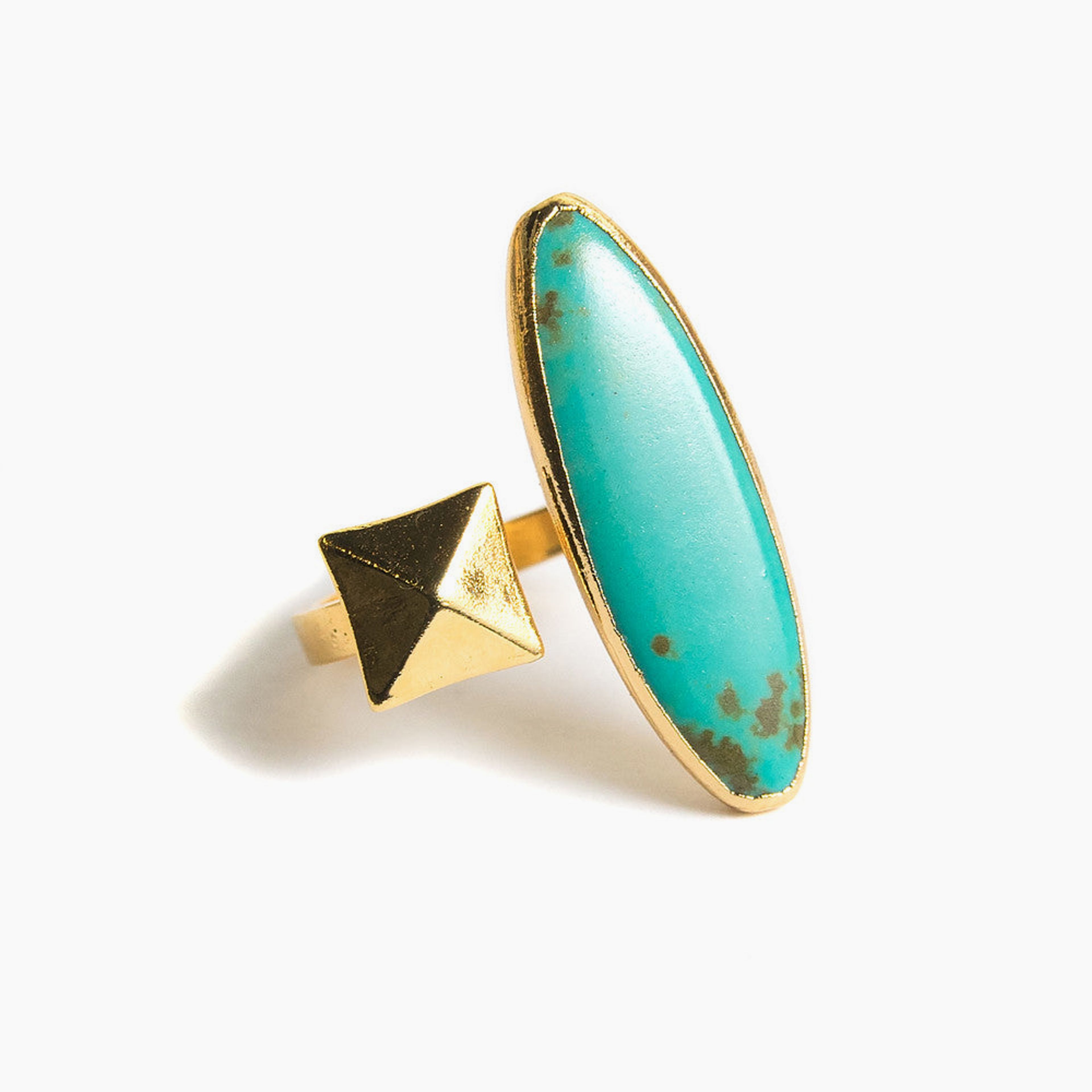 Dessa Ring | Turquoise Howlite | 18k Gold Plating | Sale