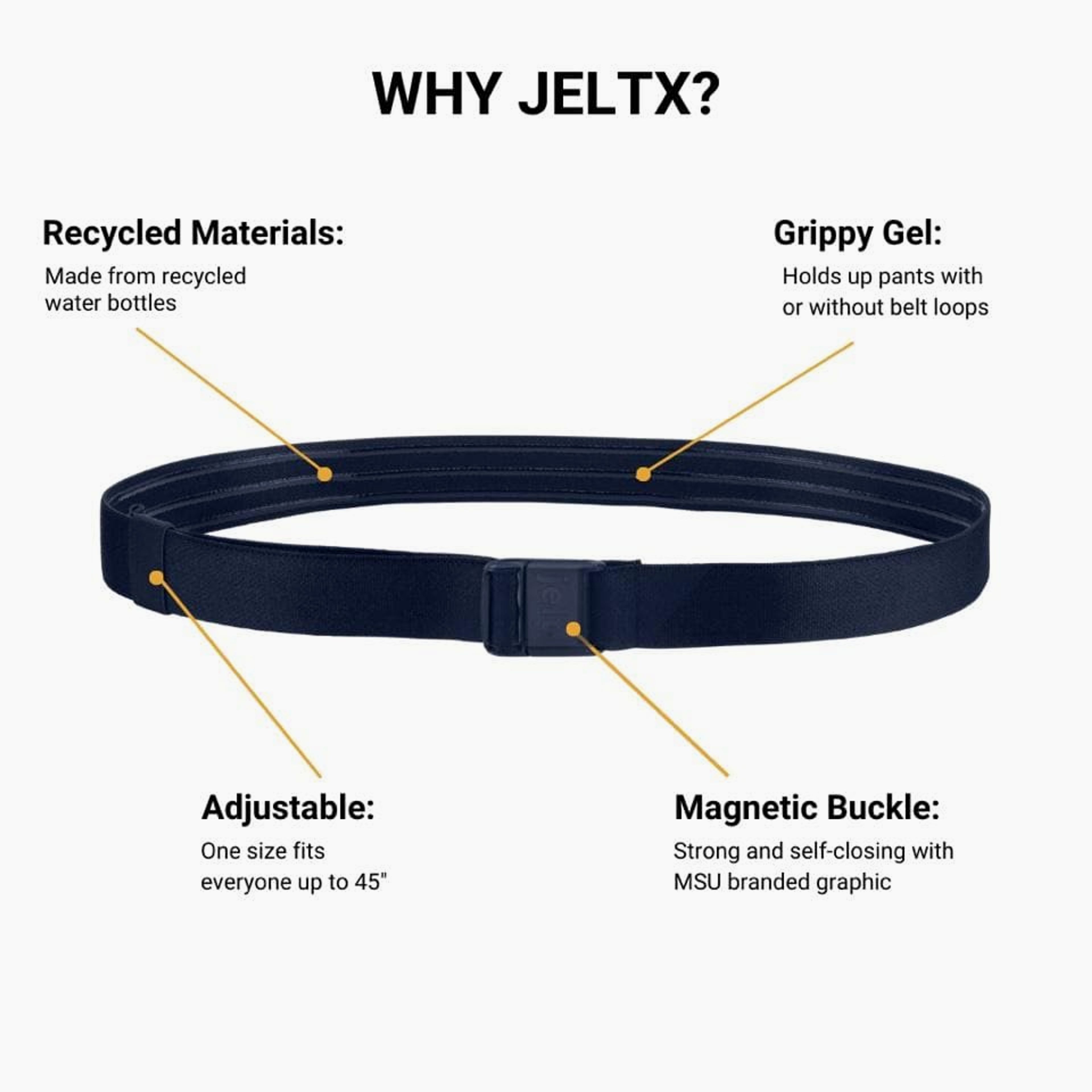 Navy JeltX Adjustable Elastic Belt