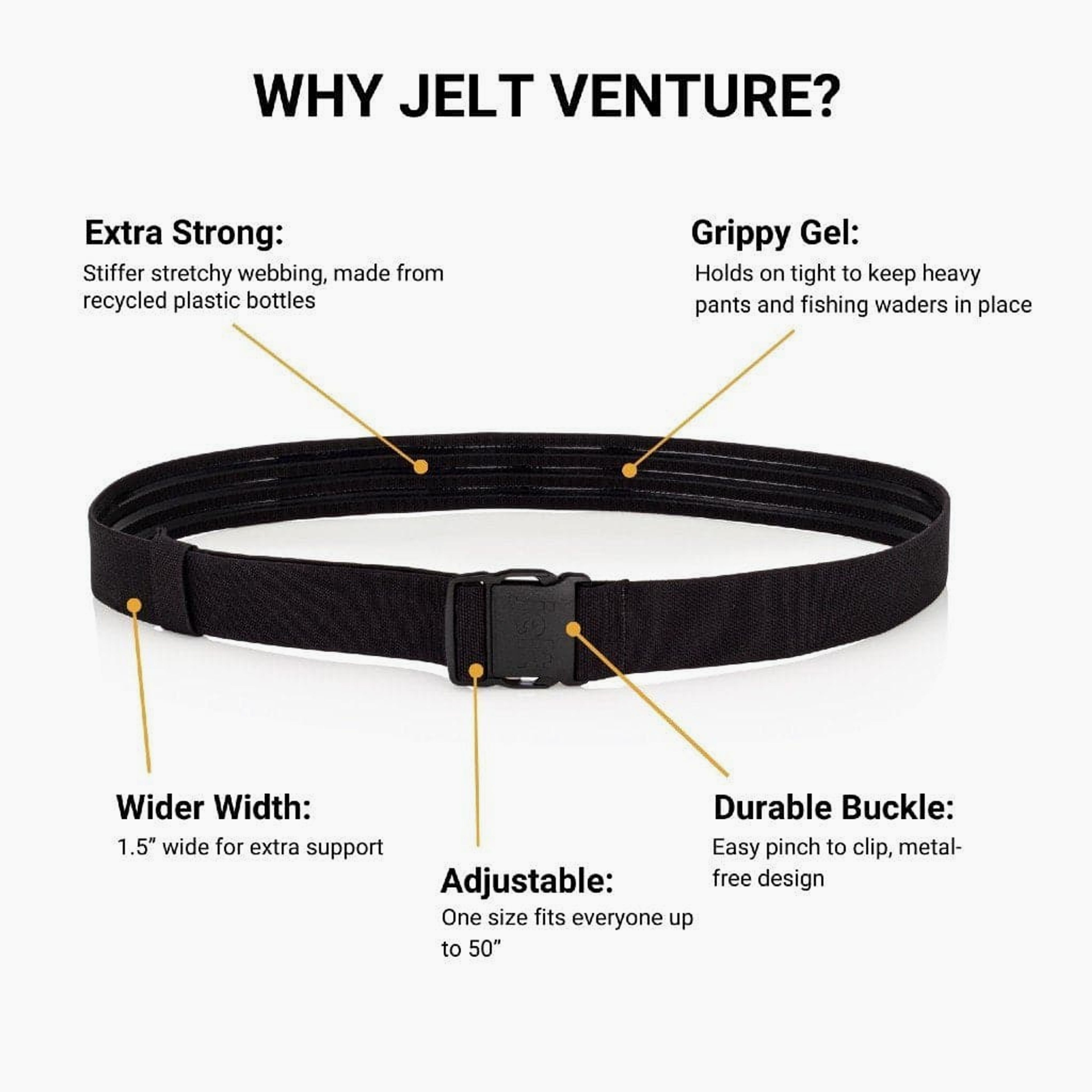 Jelt Venture Adjustable Stretch Belt