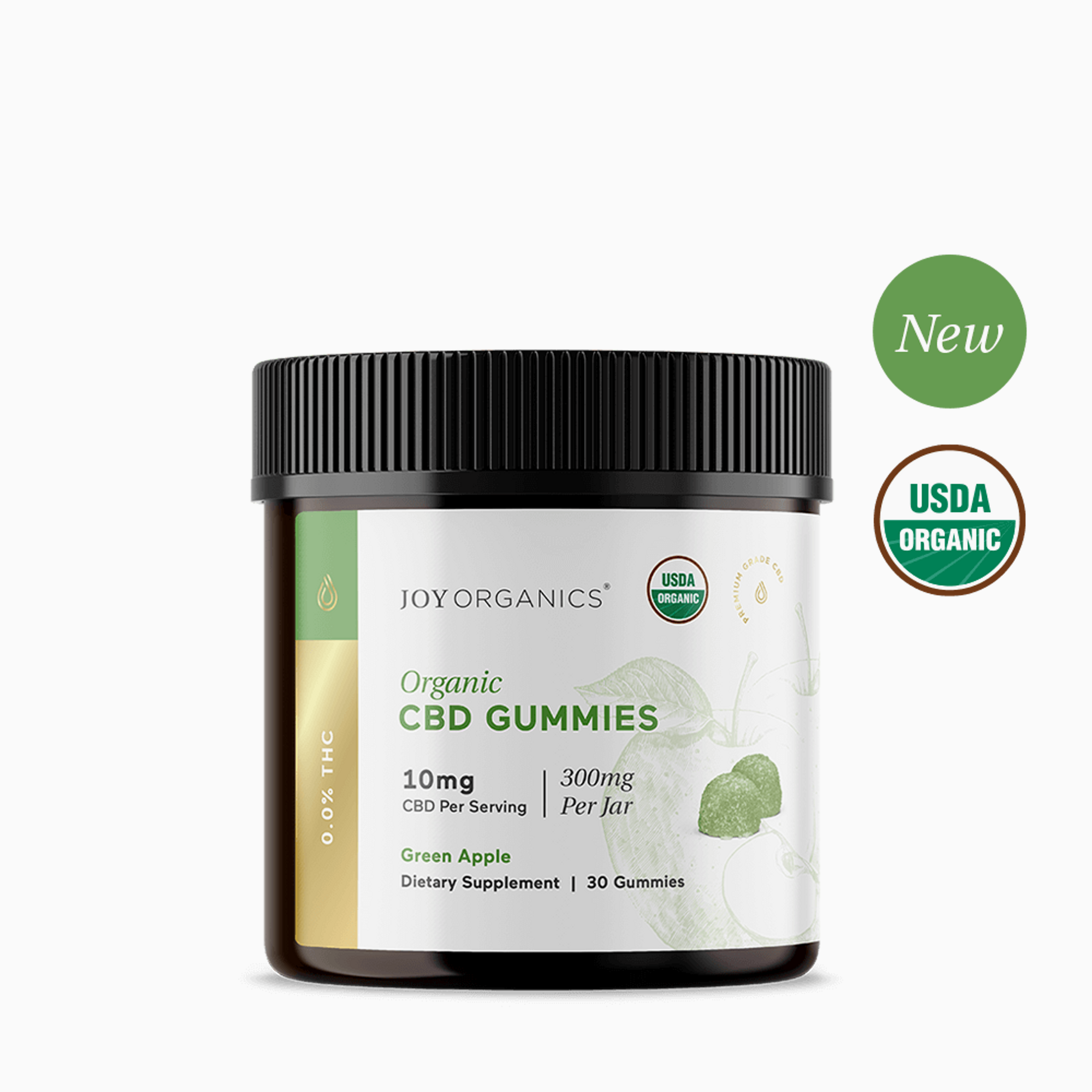 Organic CBD Gummies : Green Apple 30 Pack 10mg