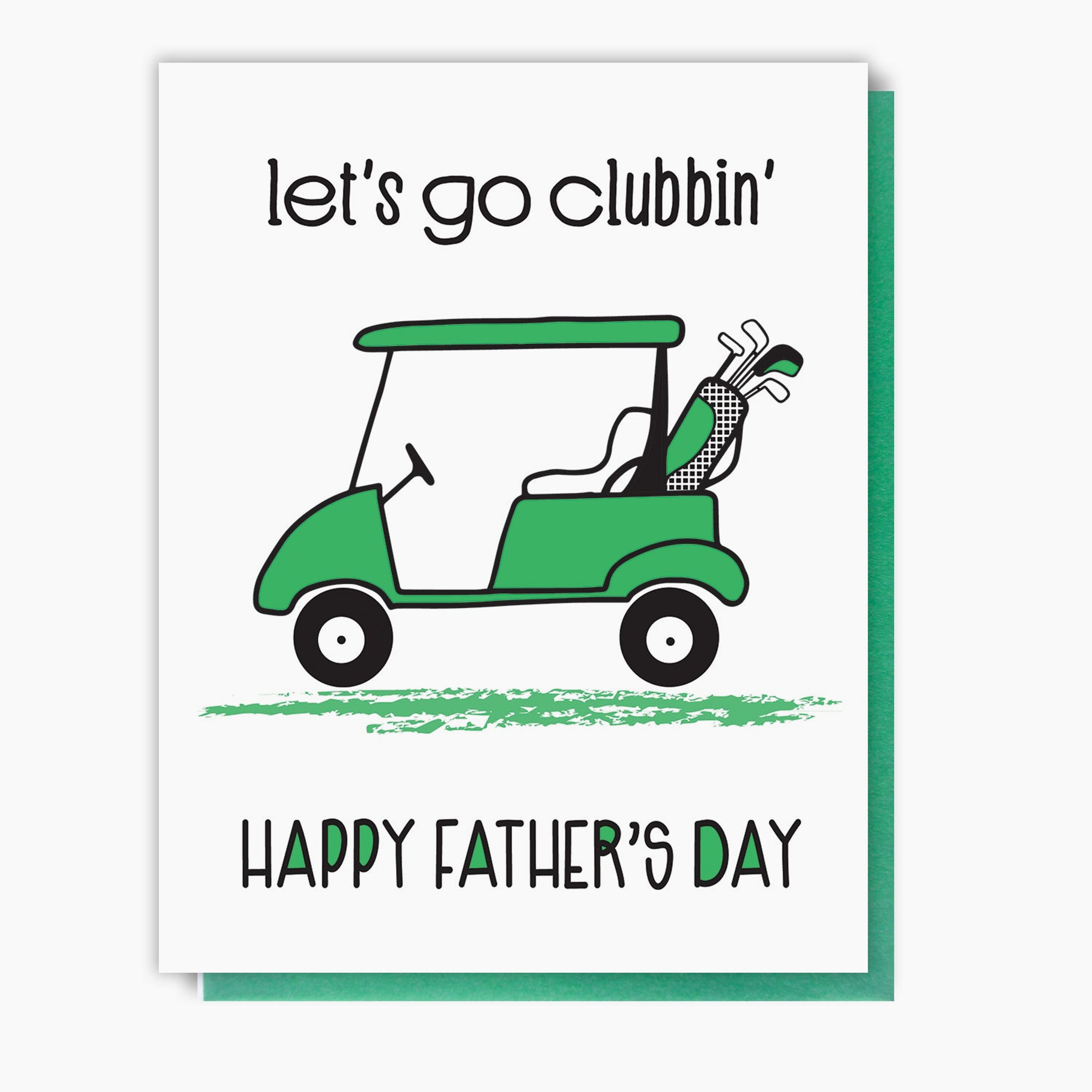 Golf Cart Dad | Happy Father's Day Letterpress Card | kiss and punch