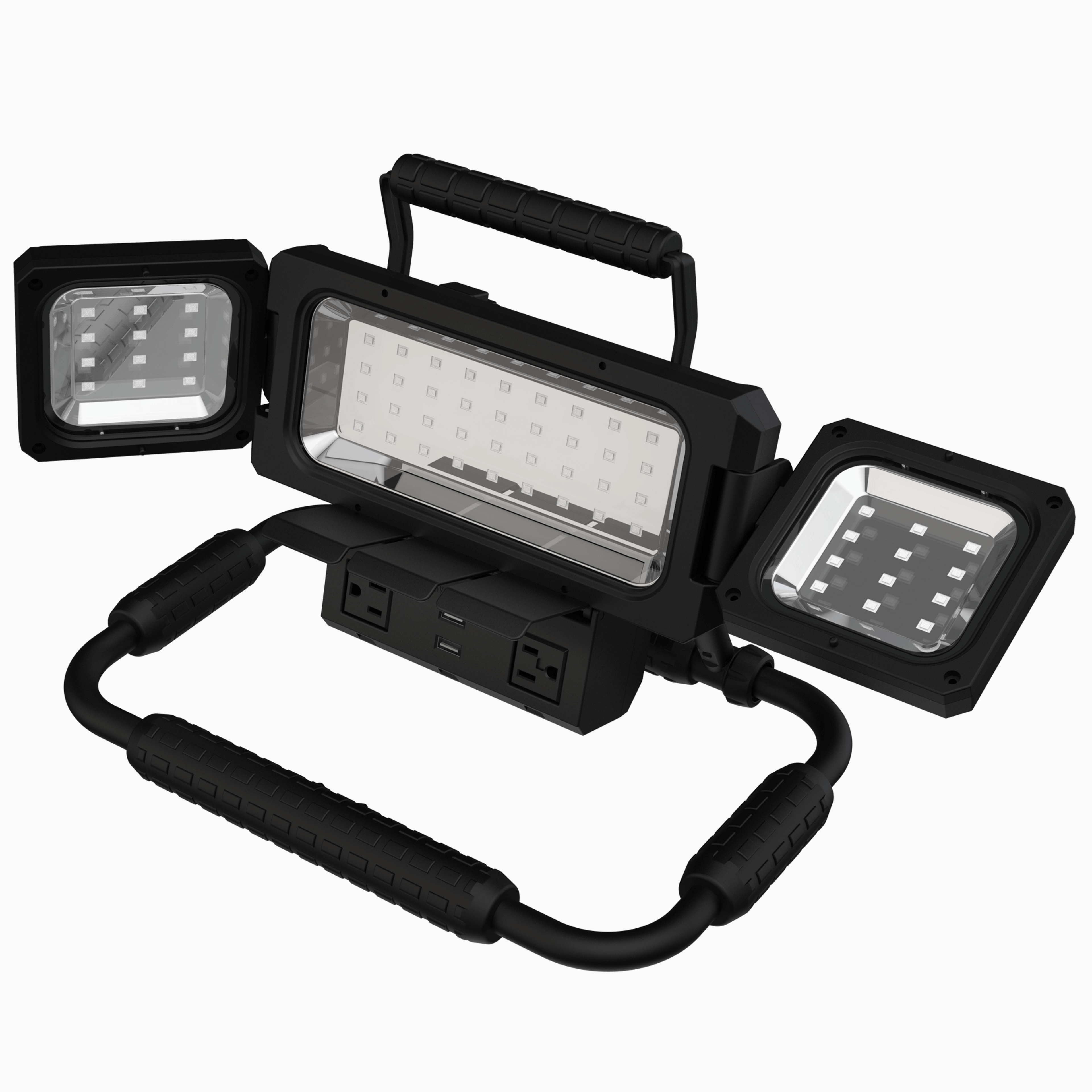 KODA Multidirectional LED Work Light with 120V Outlets and USB Charging (2500 Lumens)