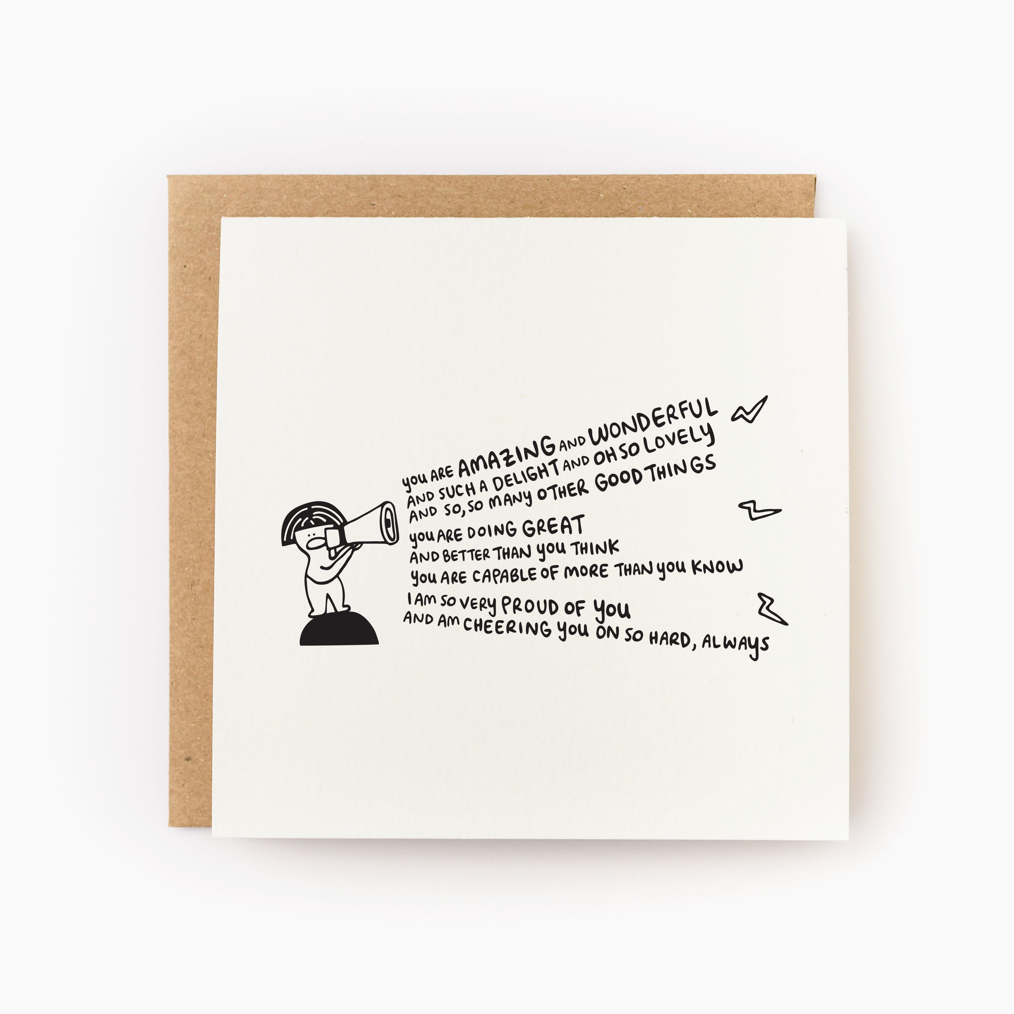 Cheering You On Letterpress Card