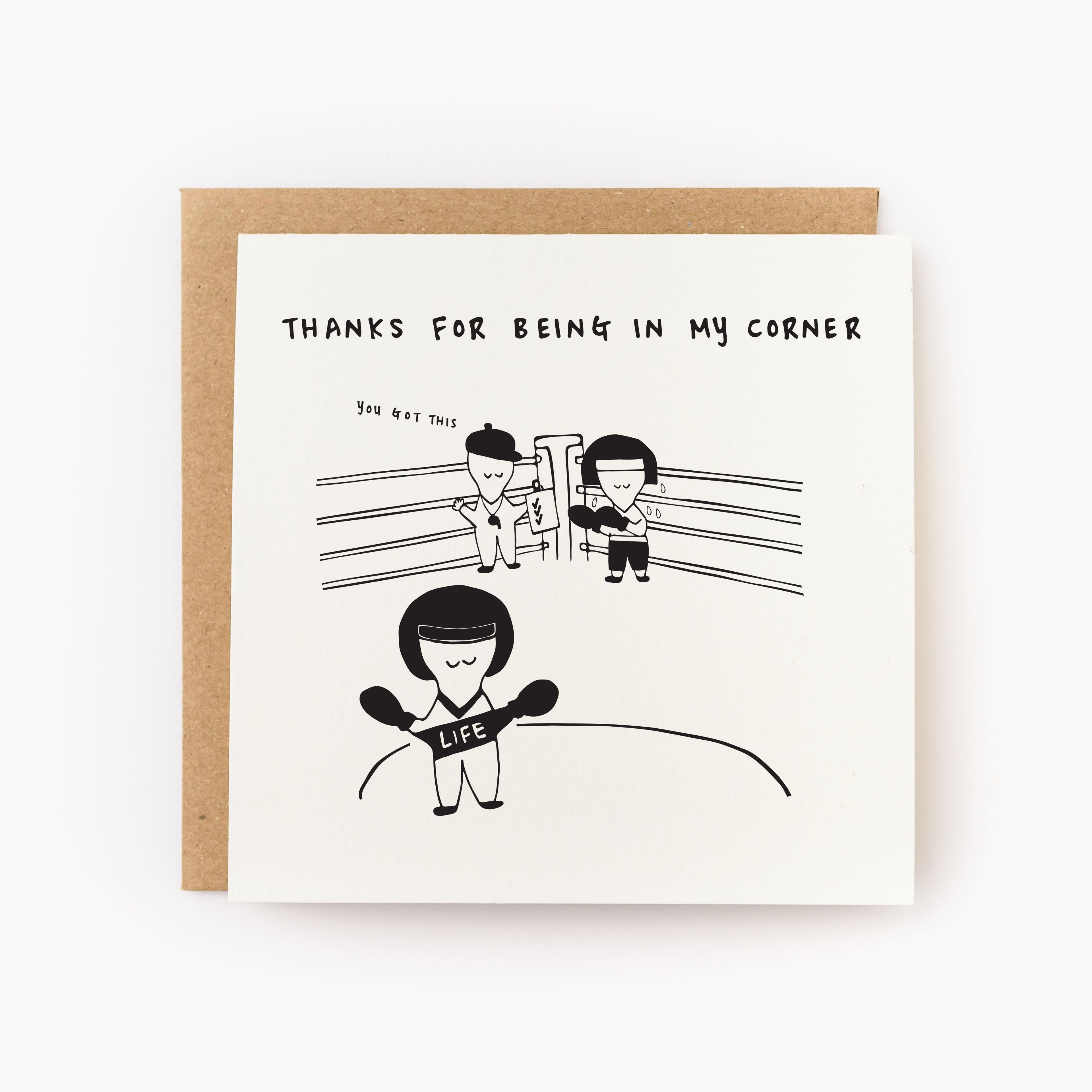 Thanks For Being In My Corner Letterpress Card