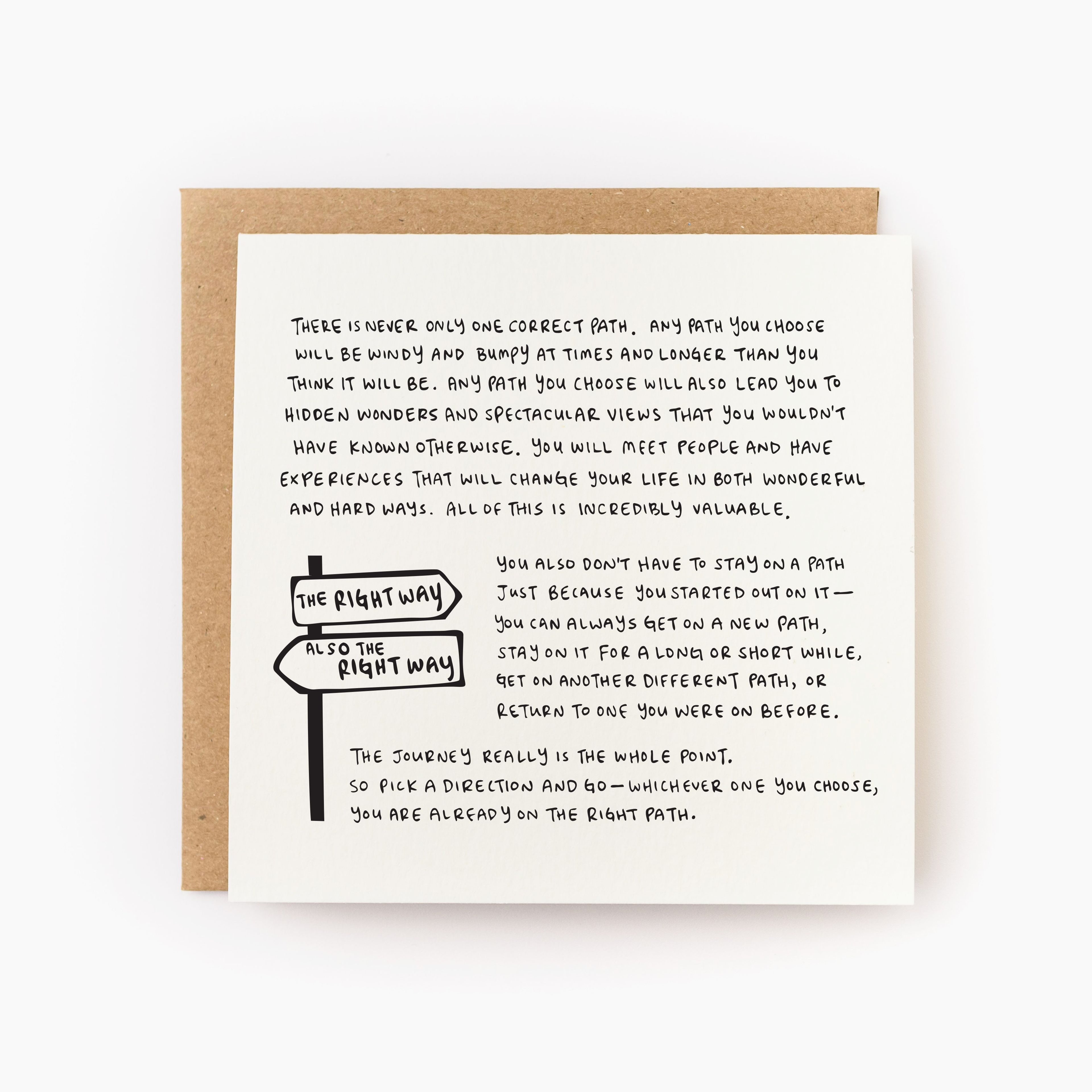 Whichever Path You Choose (It's The Right One) Letterpress Card