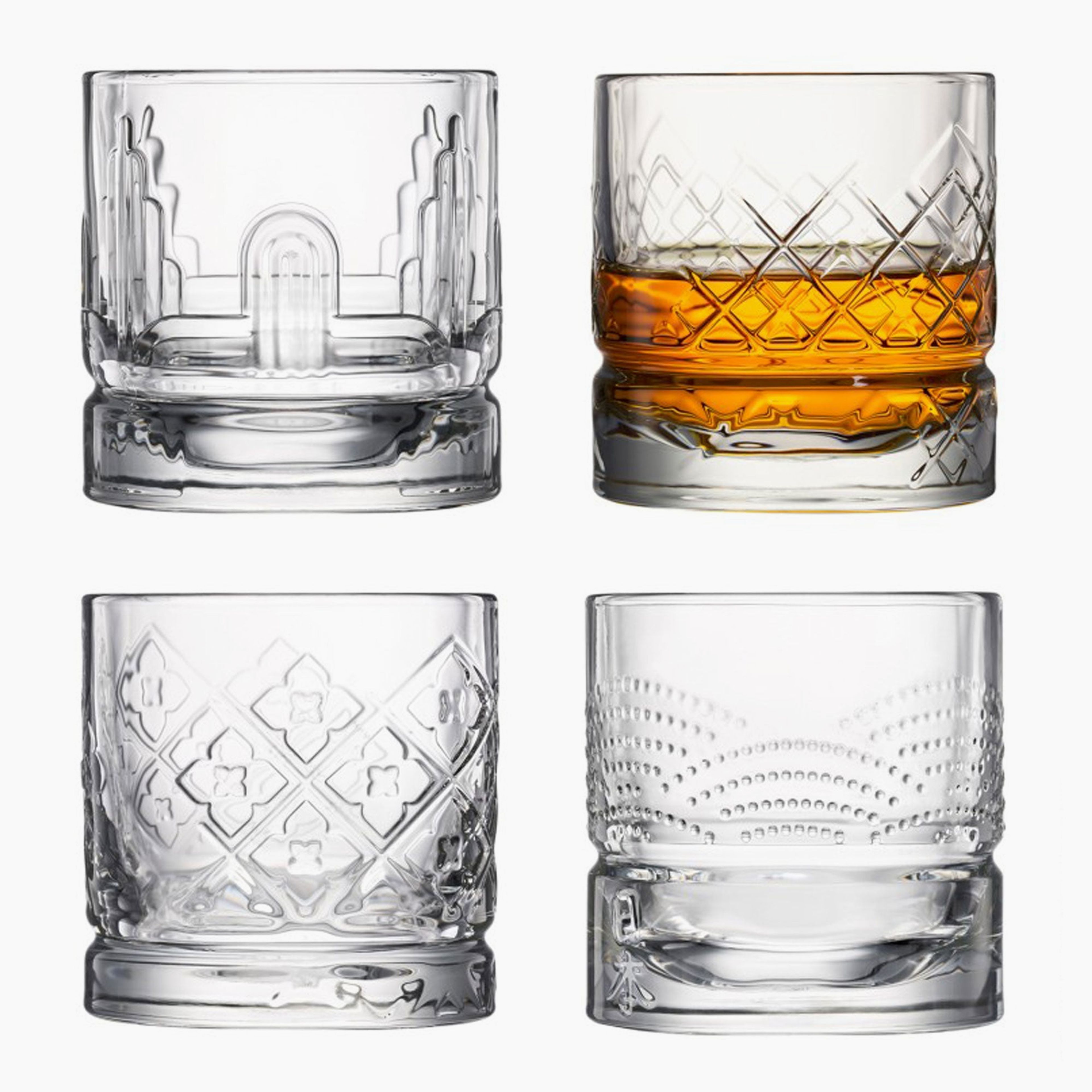 Dandy Whiskey Glasses - Assorted Set of 4