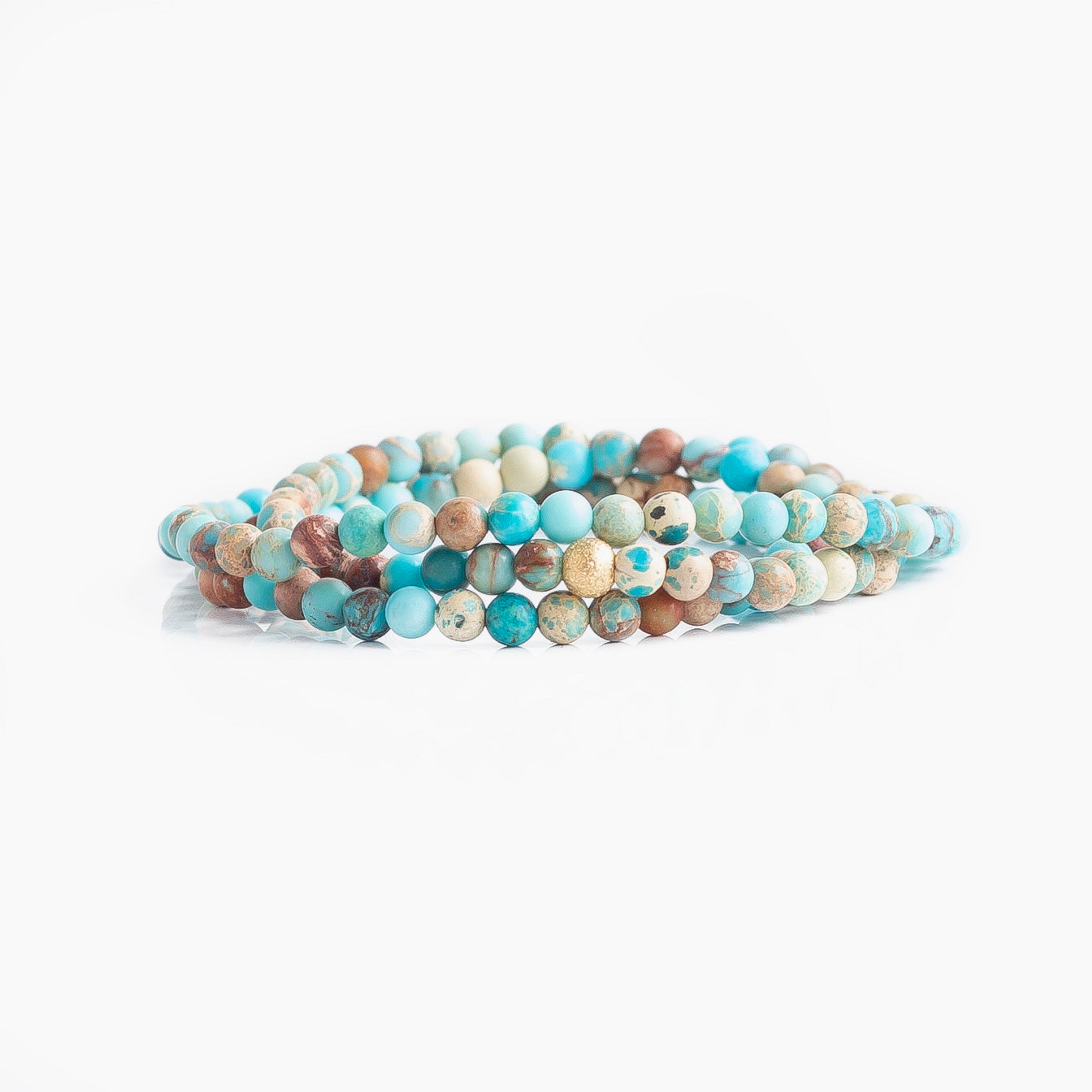 Gemstone Bracelets-Turquoise Jasper, 3 Sizes