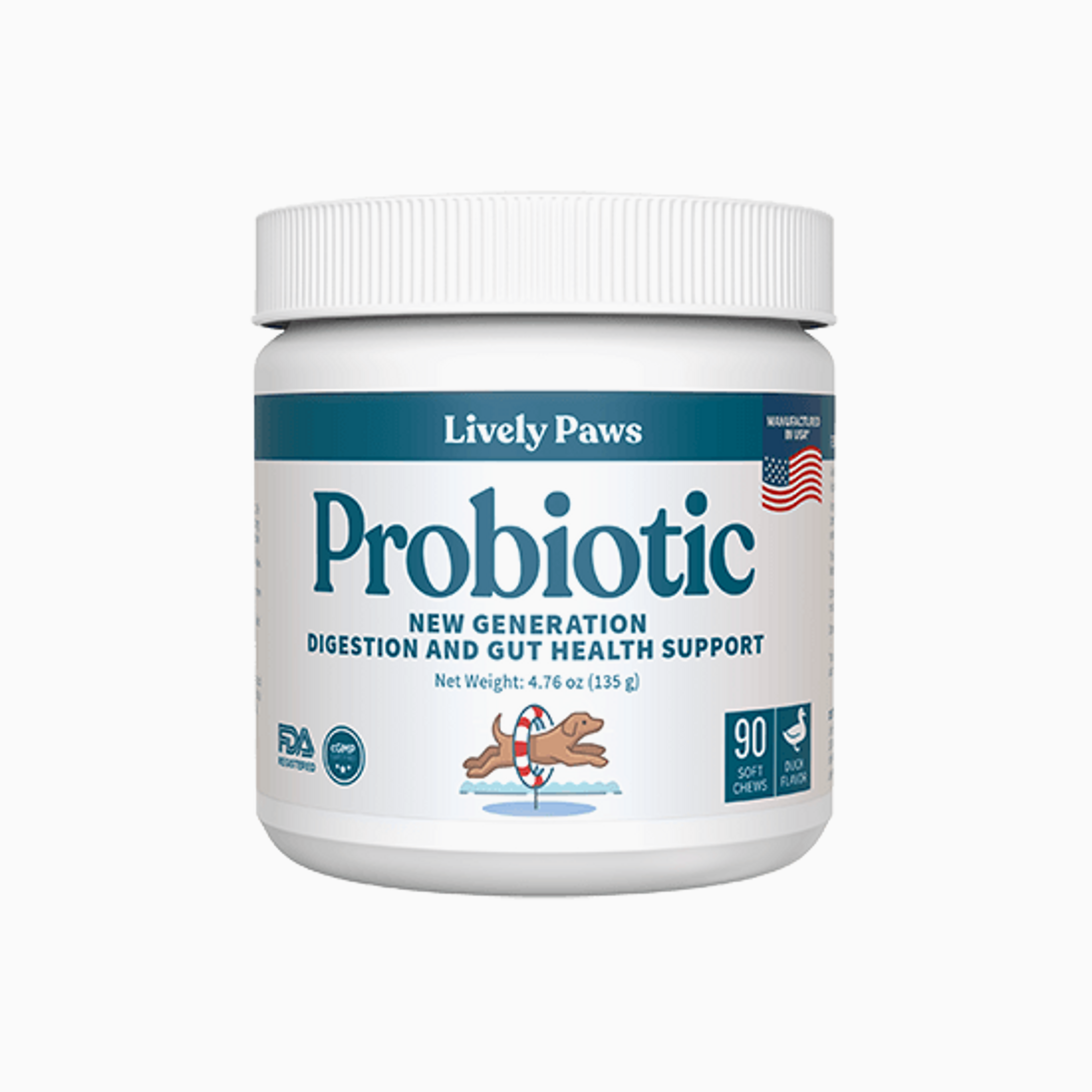 Lively Paws Probiotic Soft Chew for Dogs with Soil based Prebiotic to Restore Gut Health