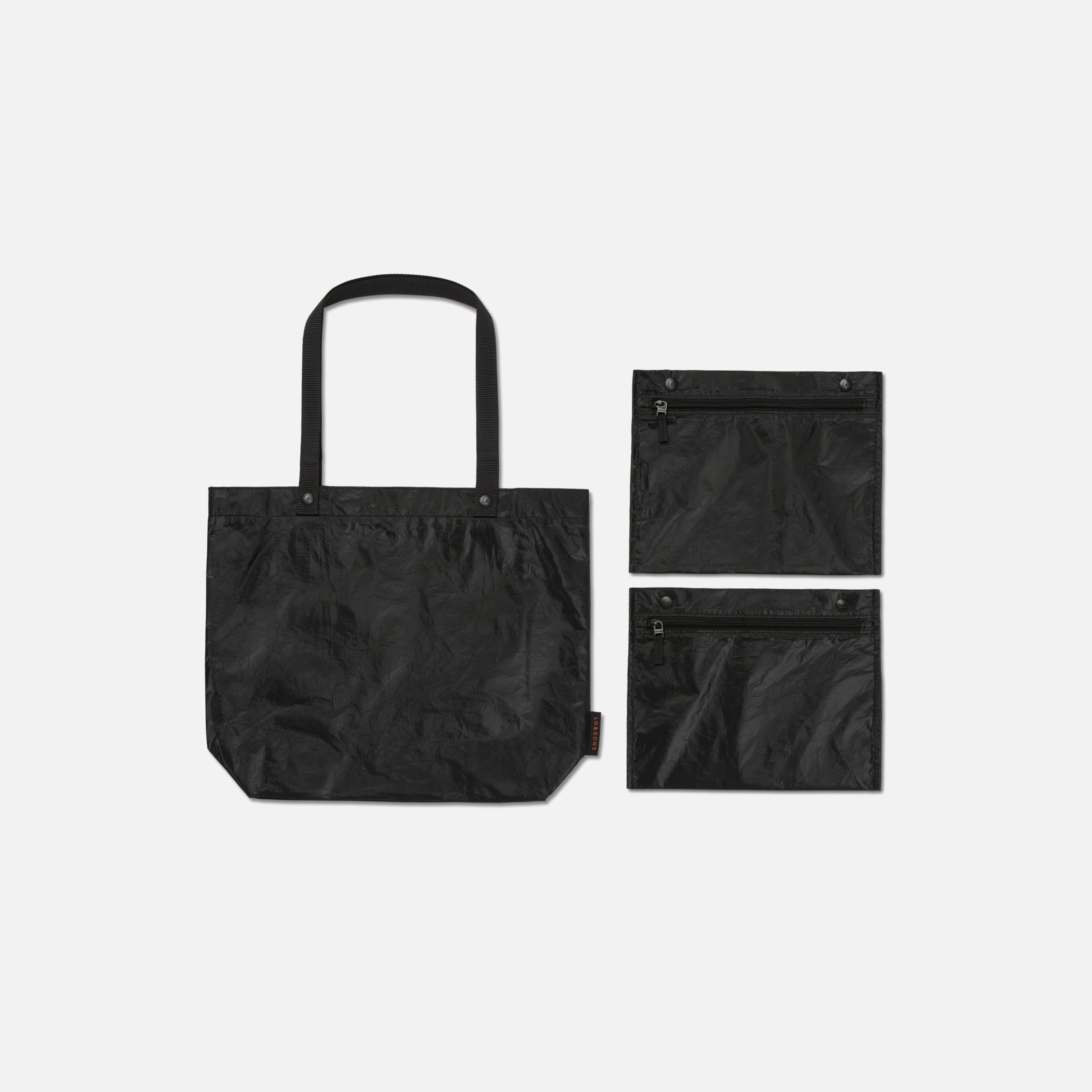 The Del Mar Packable Tote Small - Tyvek - Black