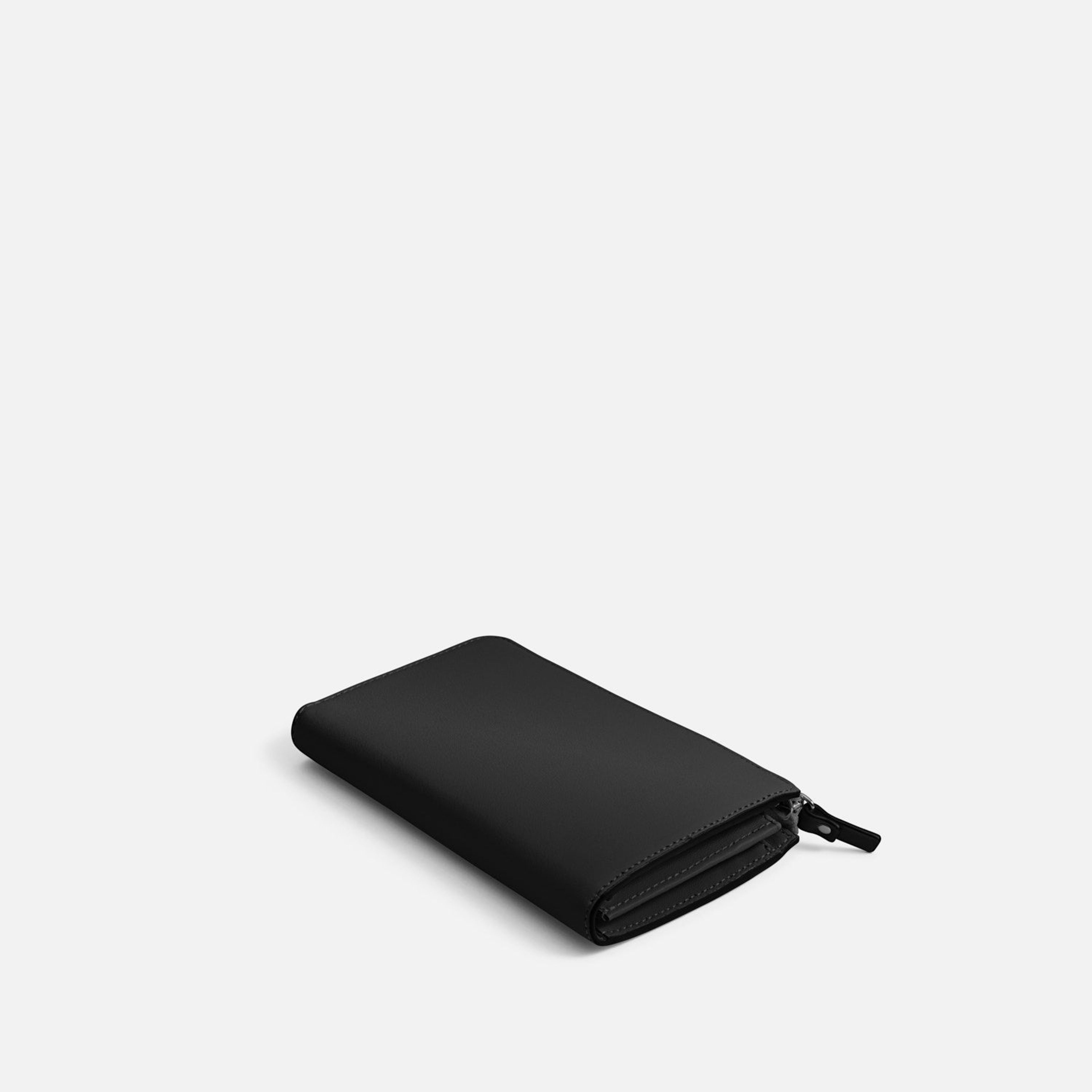 Magnolia Leather Wallet - Nappa Leather - Black / Silver / Grey
