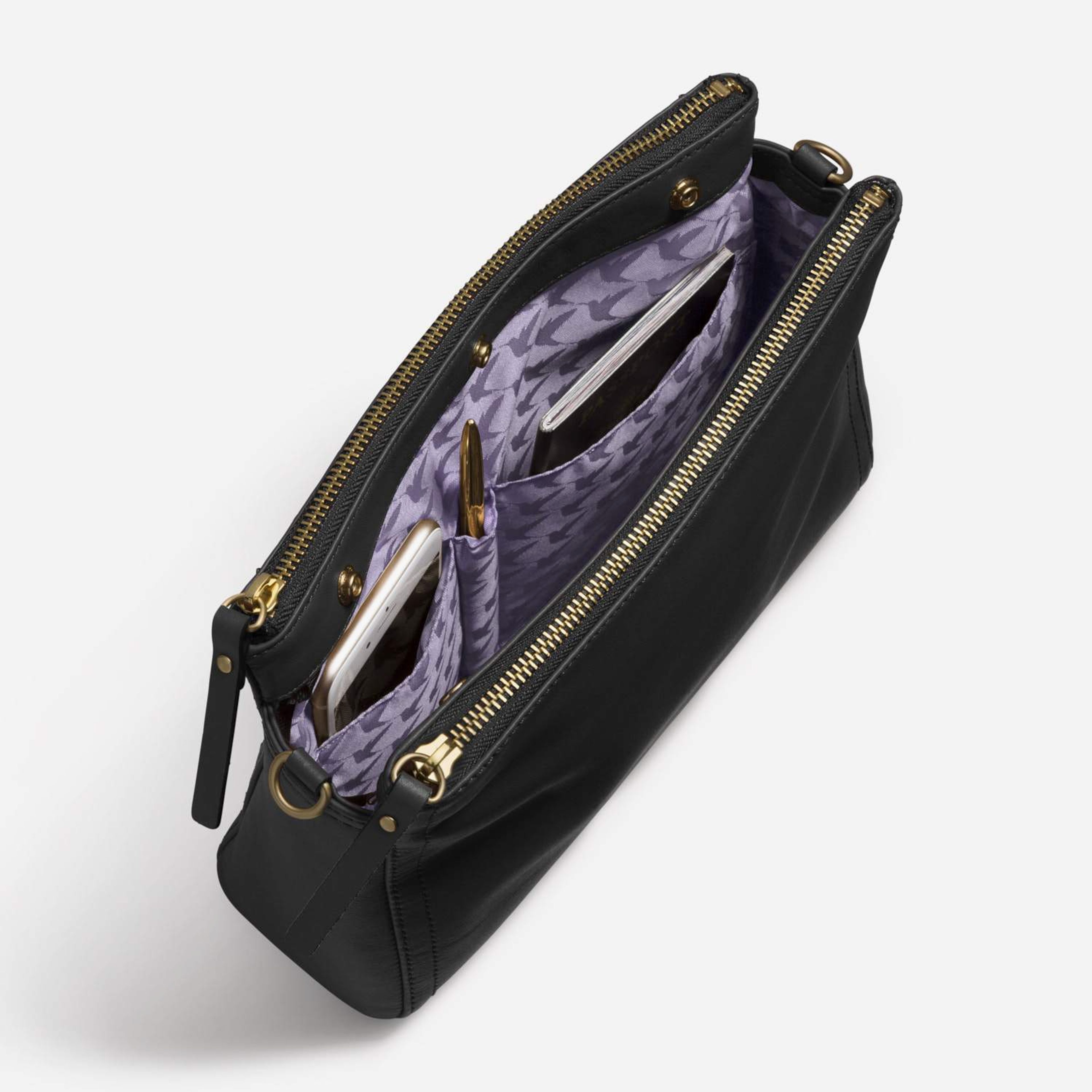 The Pearl - Nappa Leather - Black / Gold / Lavender