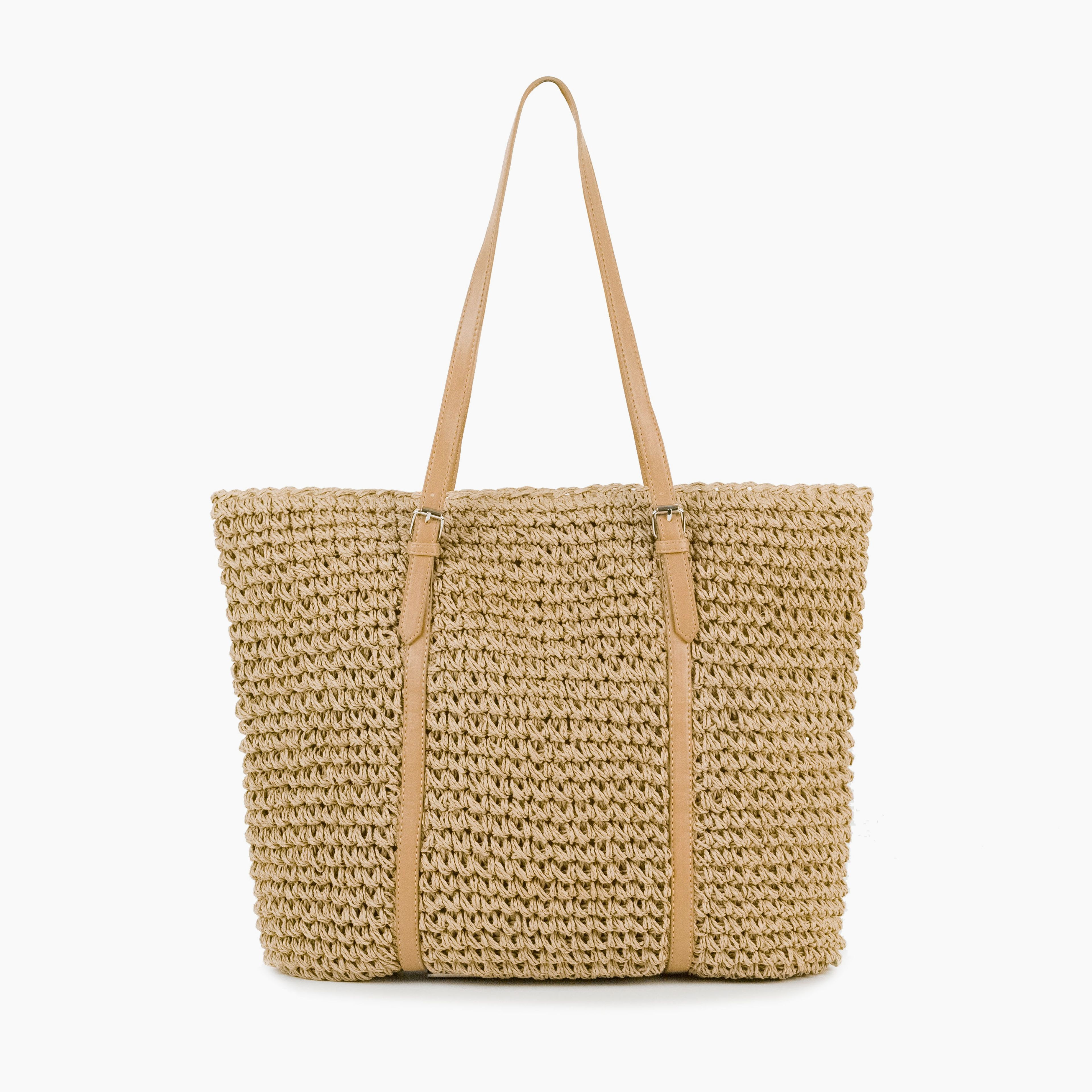 Almond Natural Weave Tote