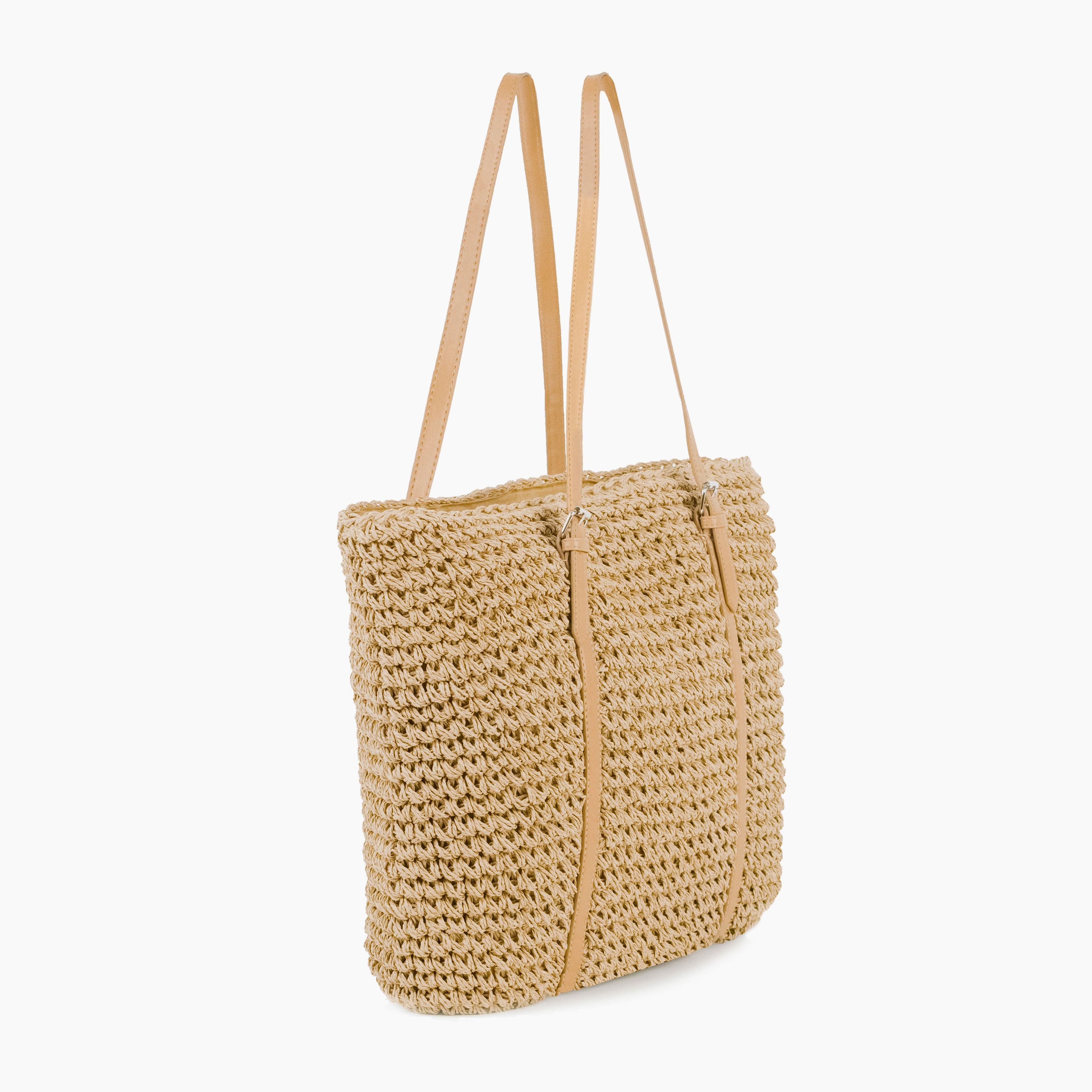 Almond Natural Weave Tote