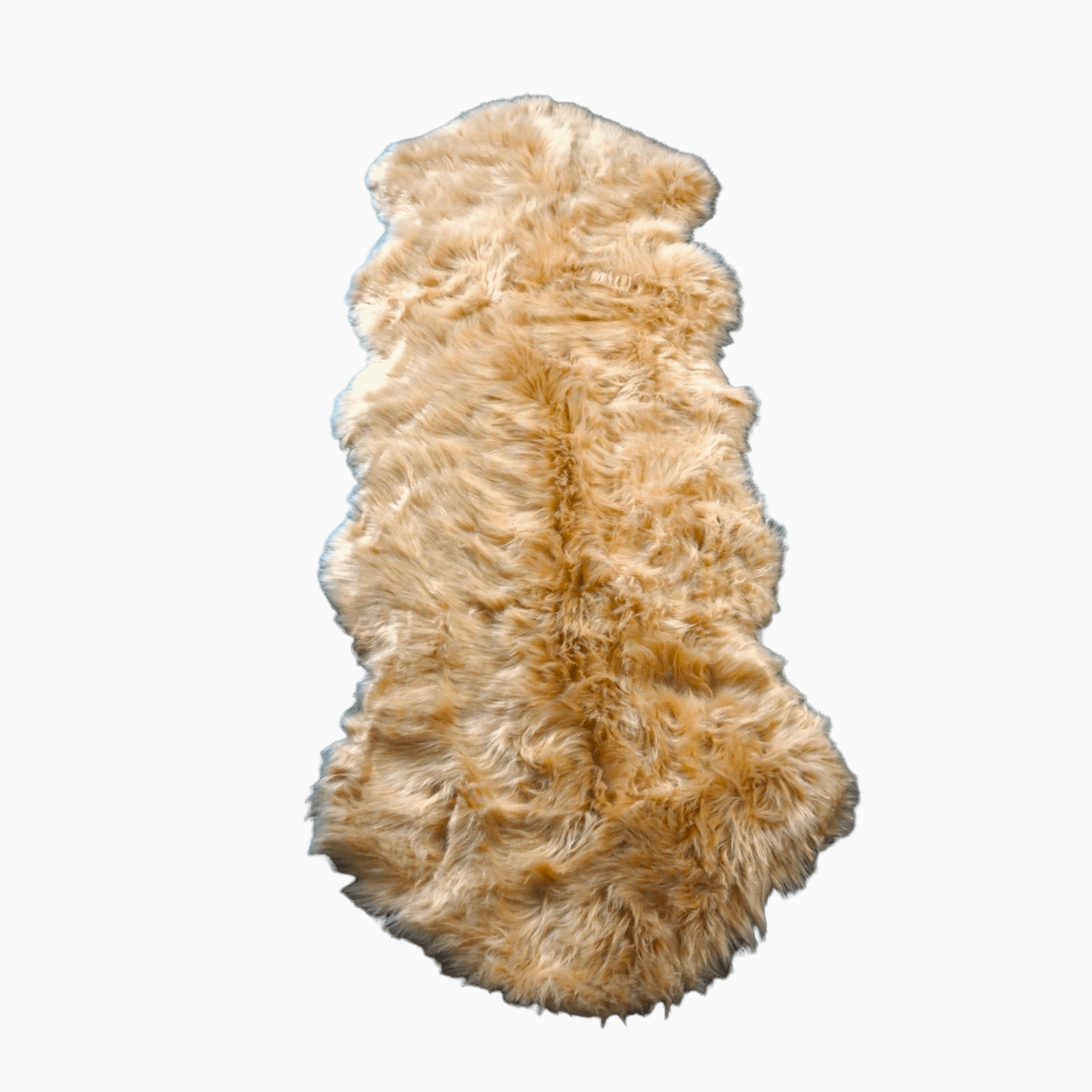 2' x 6' Animal Shape Artificial Wool Faux Fur Rug, Champagne