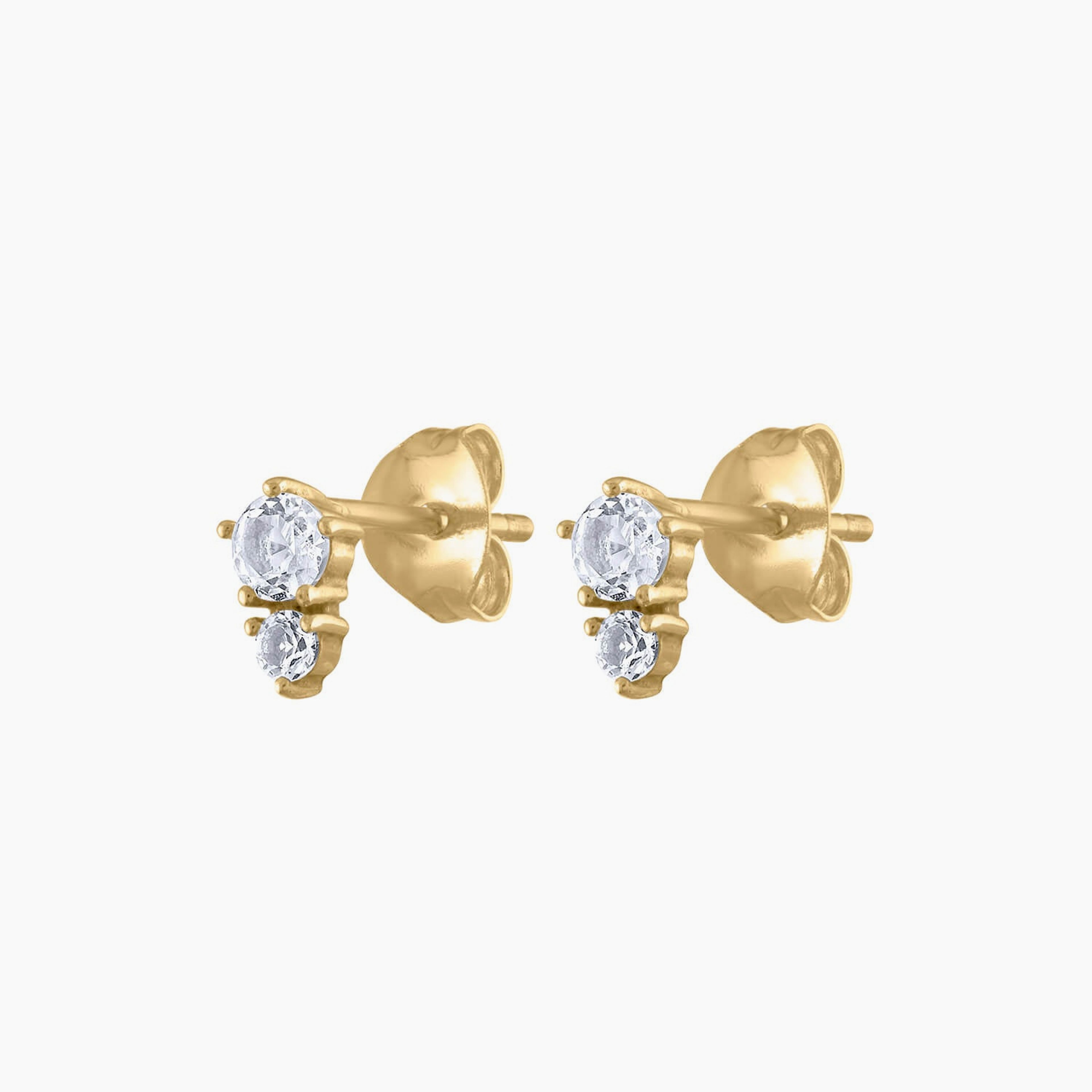 Gaia Crystal Studs in 14k Gold