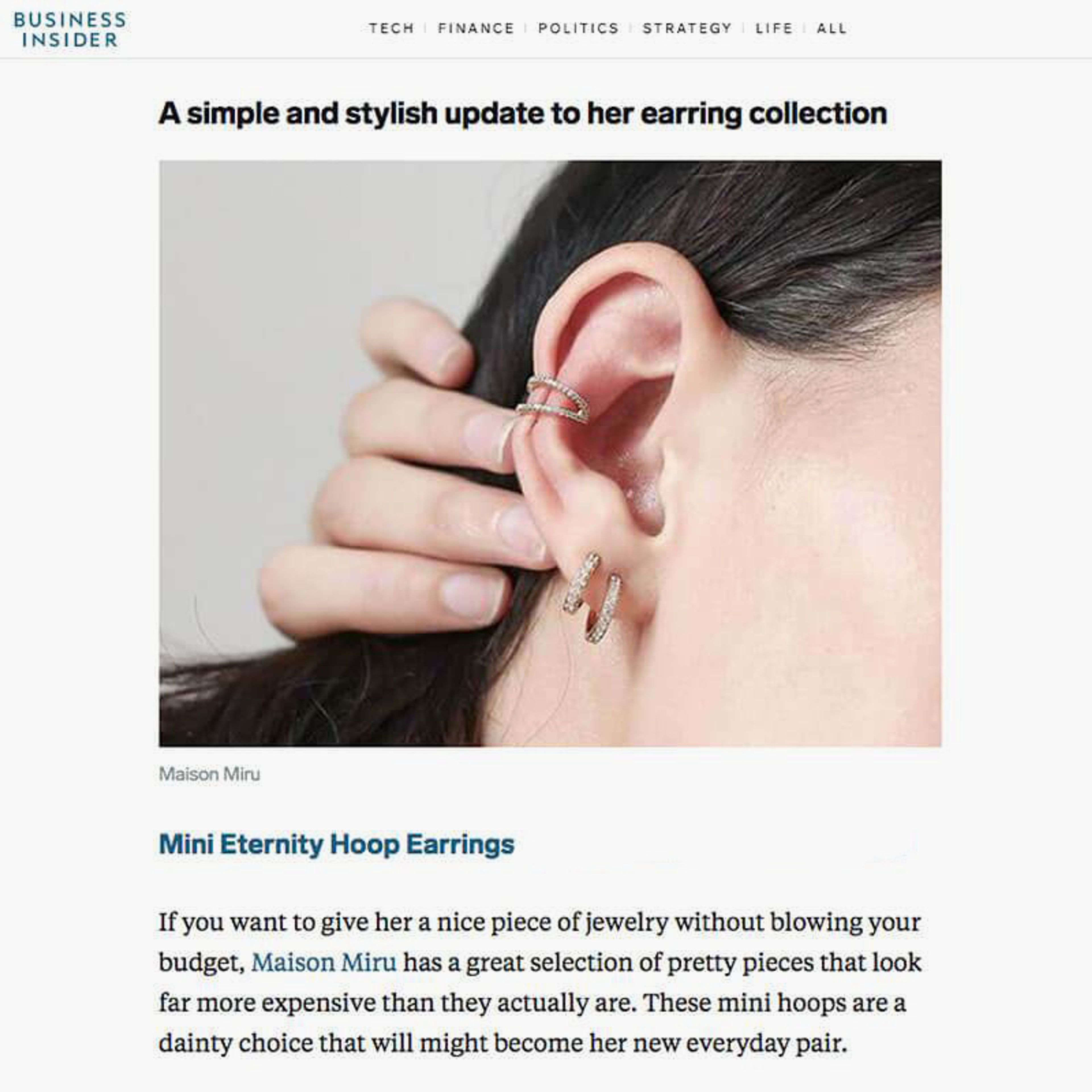 Mini Eternity Hoop Earrings
