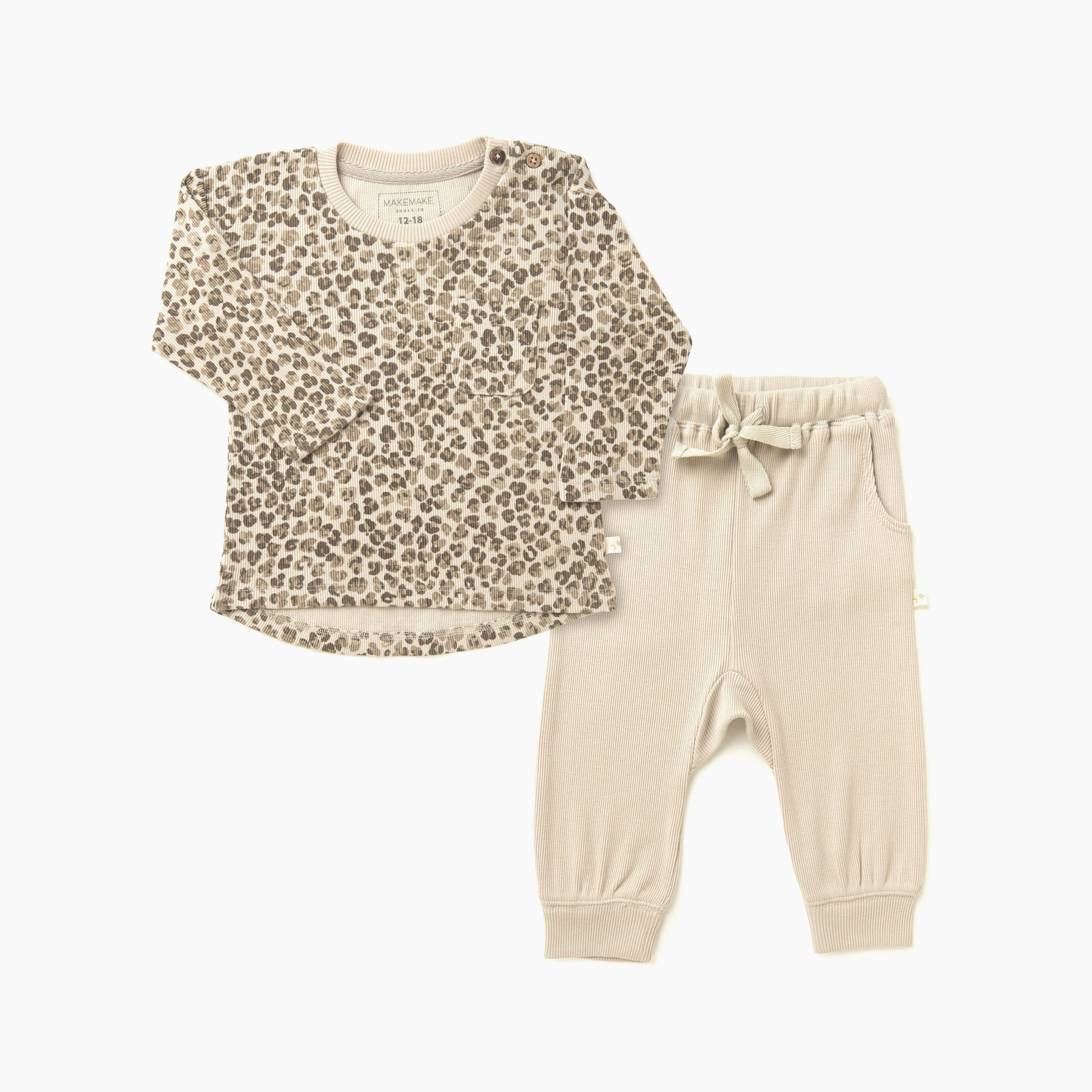 Organic Tee & Pant Set - Spotted