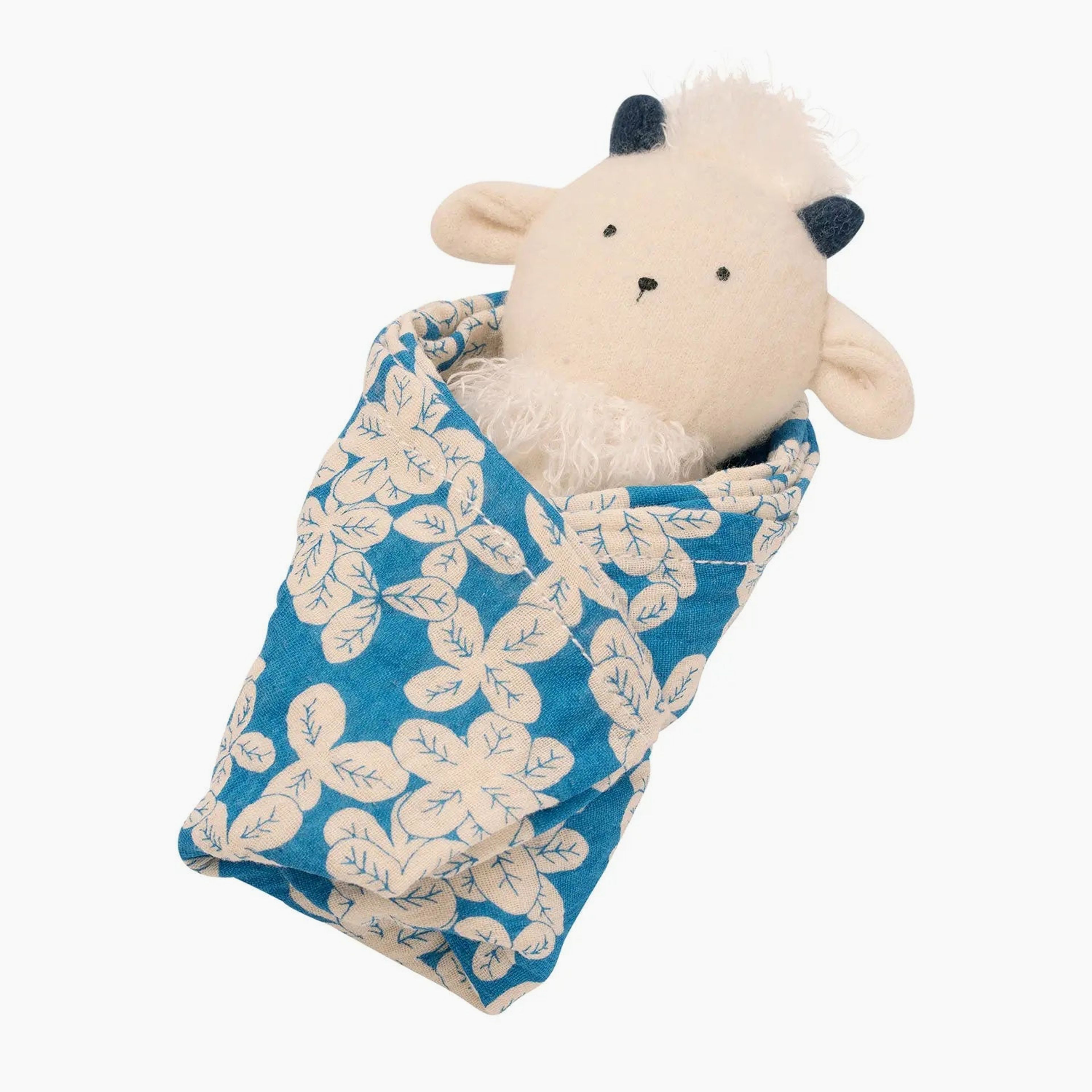 Goat Rattle + Burp Cloth Gift Set For Infants