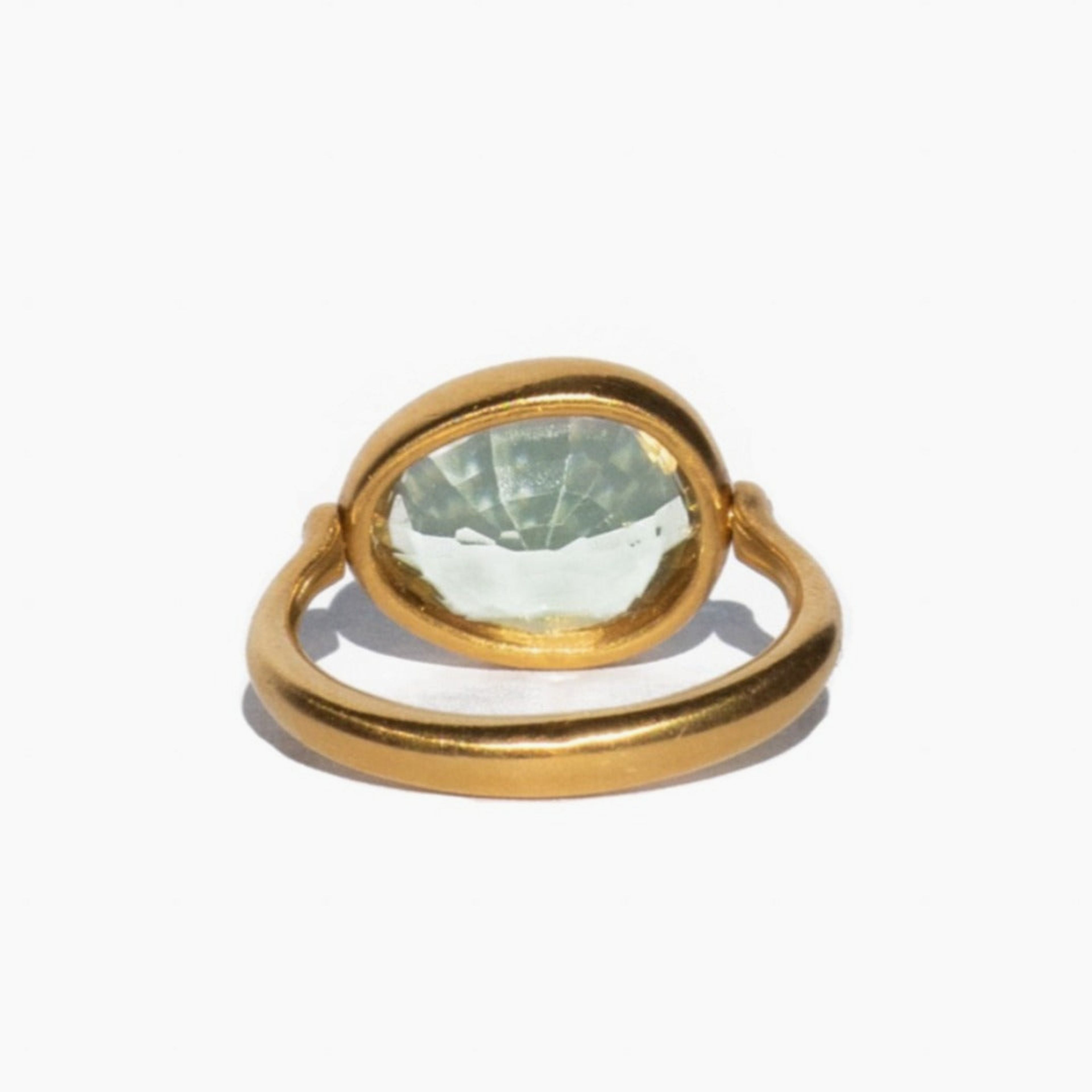 Green Quartz Swivel Ring