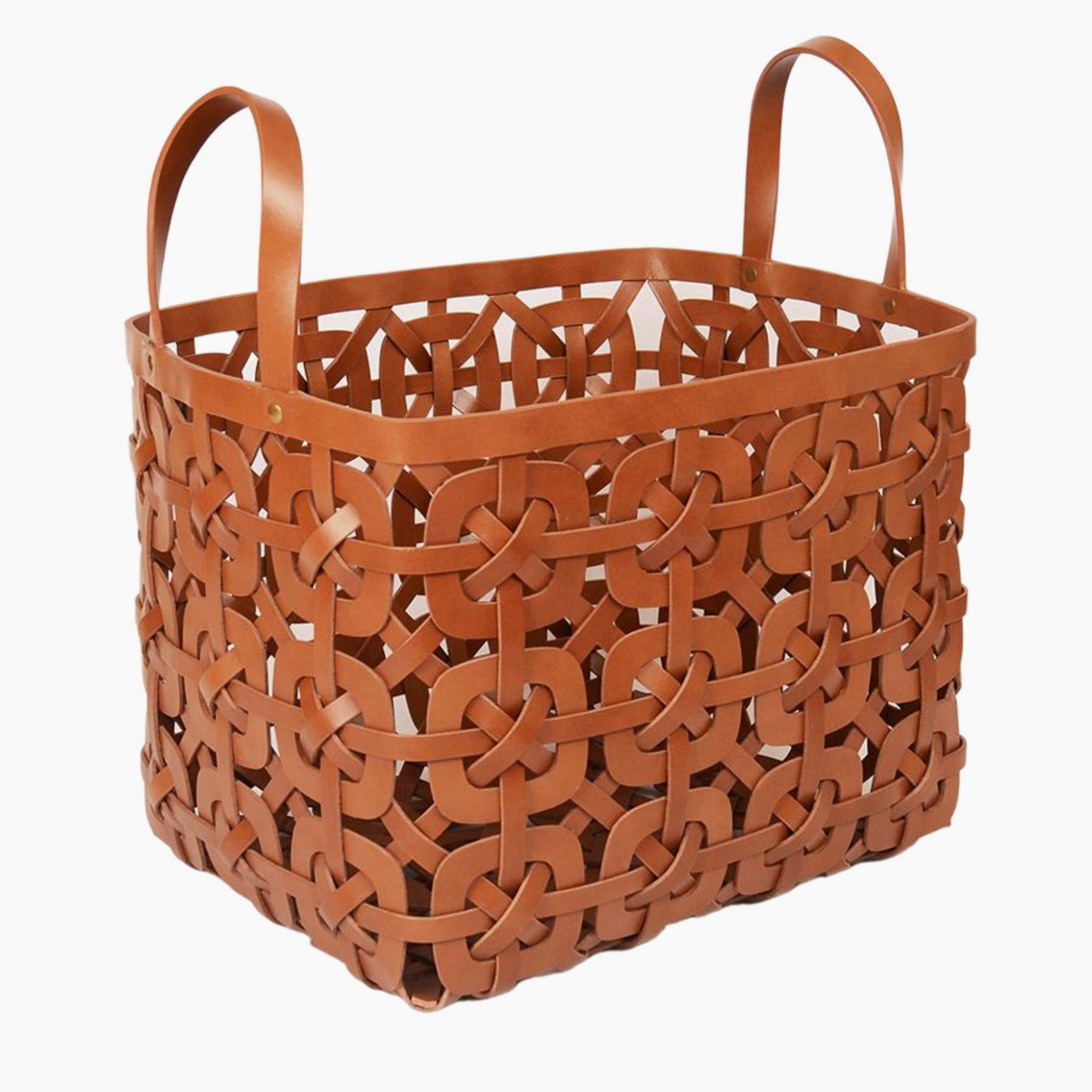 Inherent Recycled Leather Weaving Basket