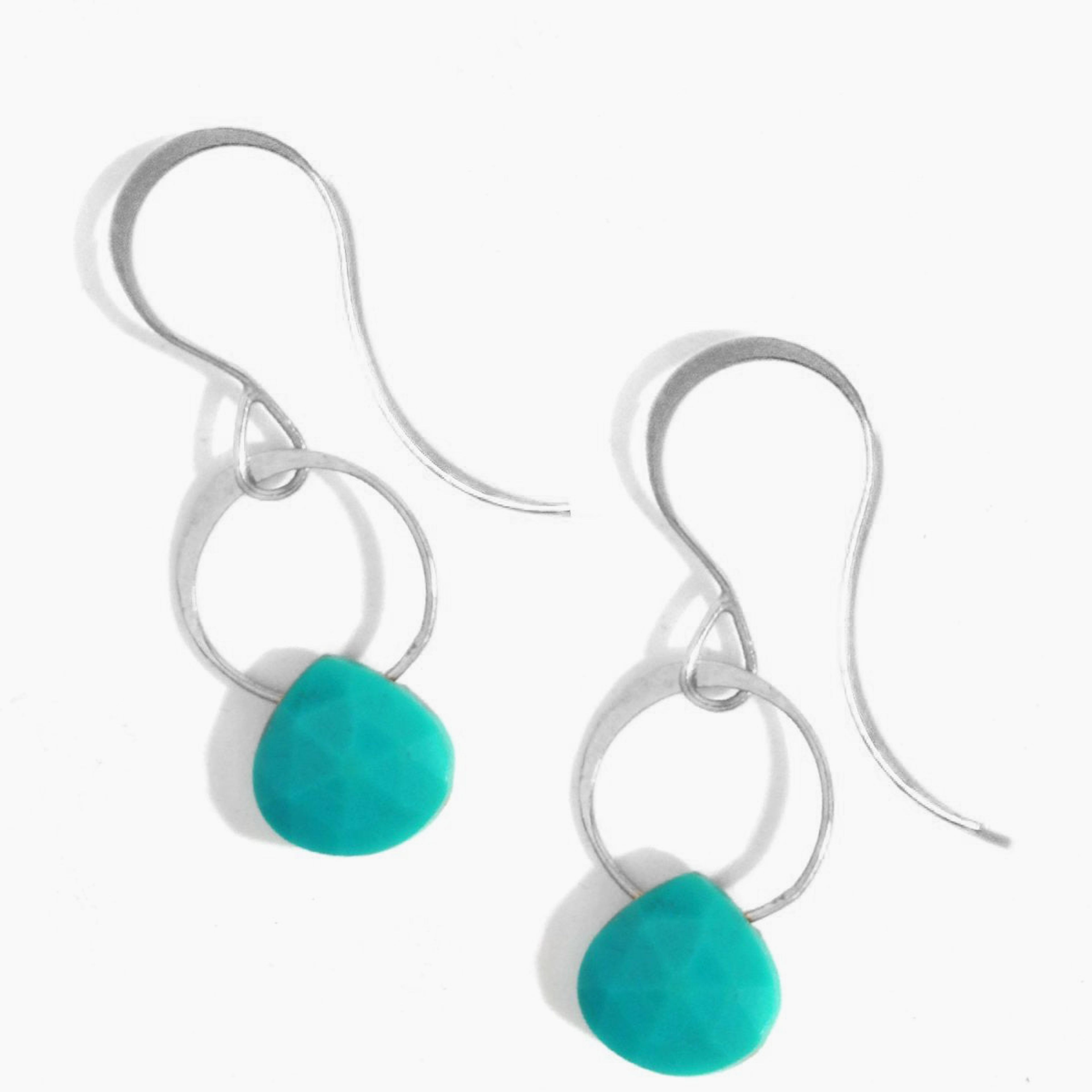 Turquoise single drop earrings