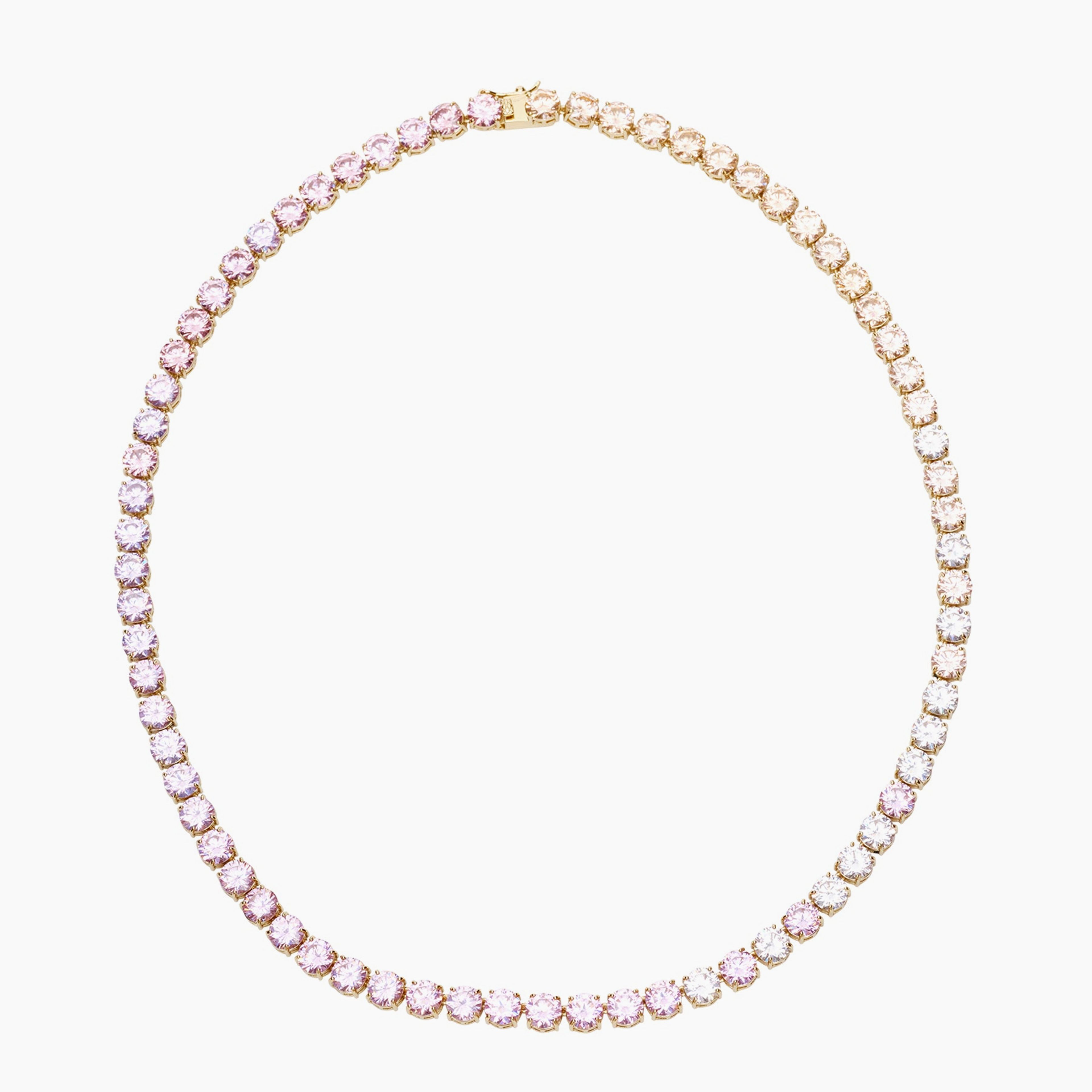 Georgie Crystal Necklace Pink