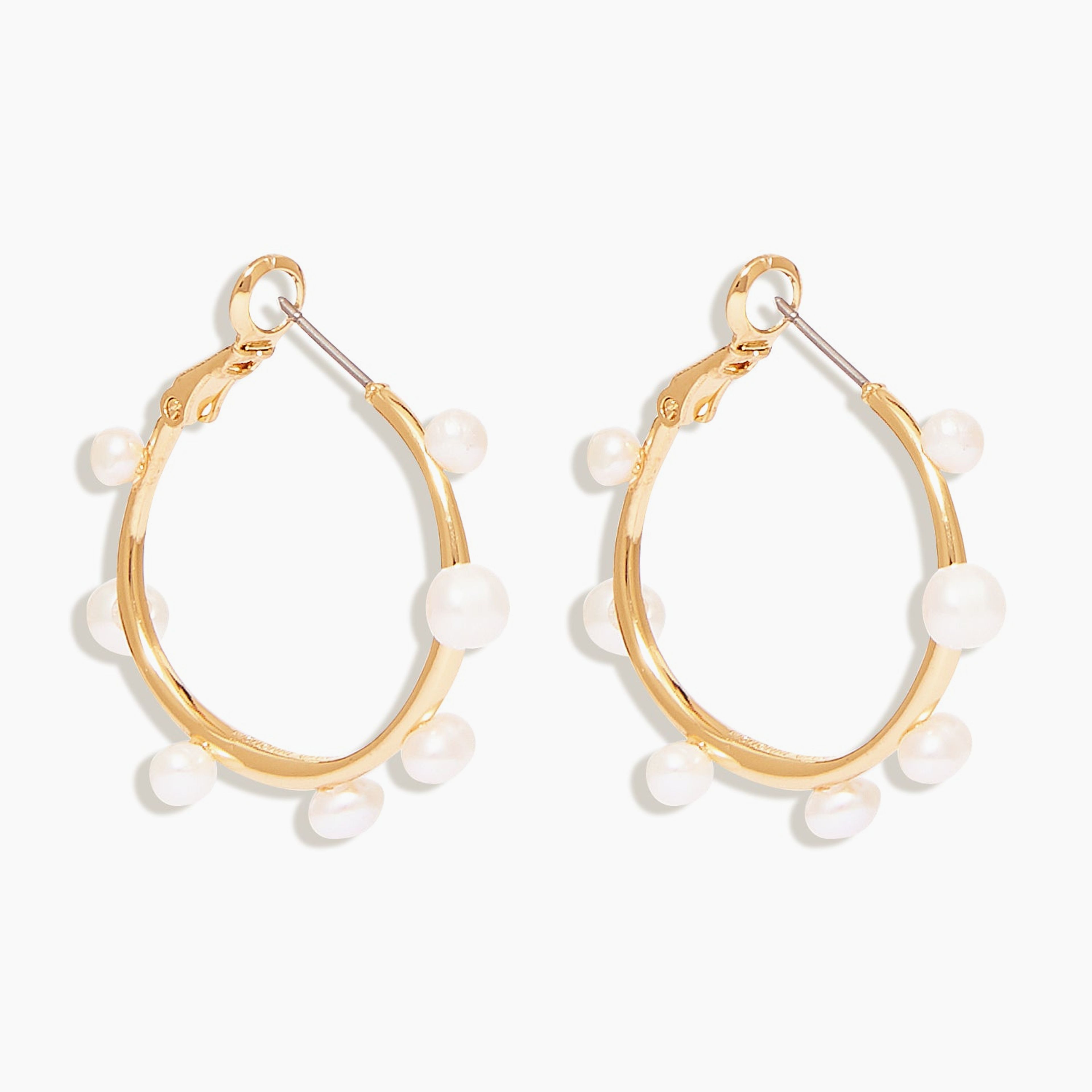 Mini Isla Pearl Hoop Earrings White Gold