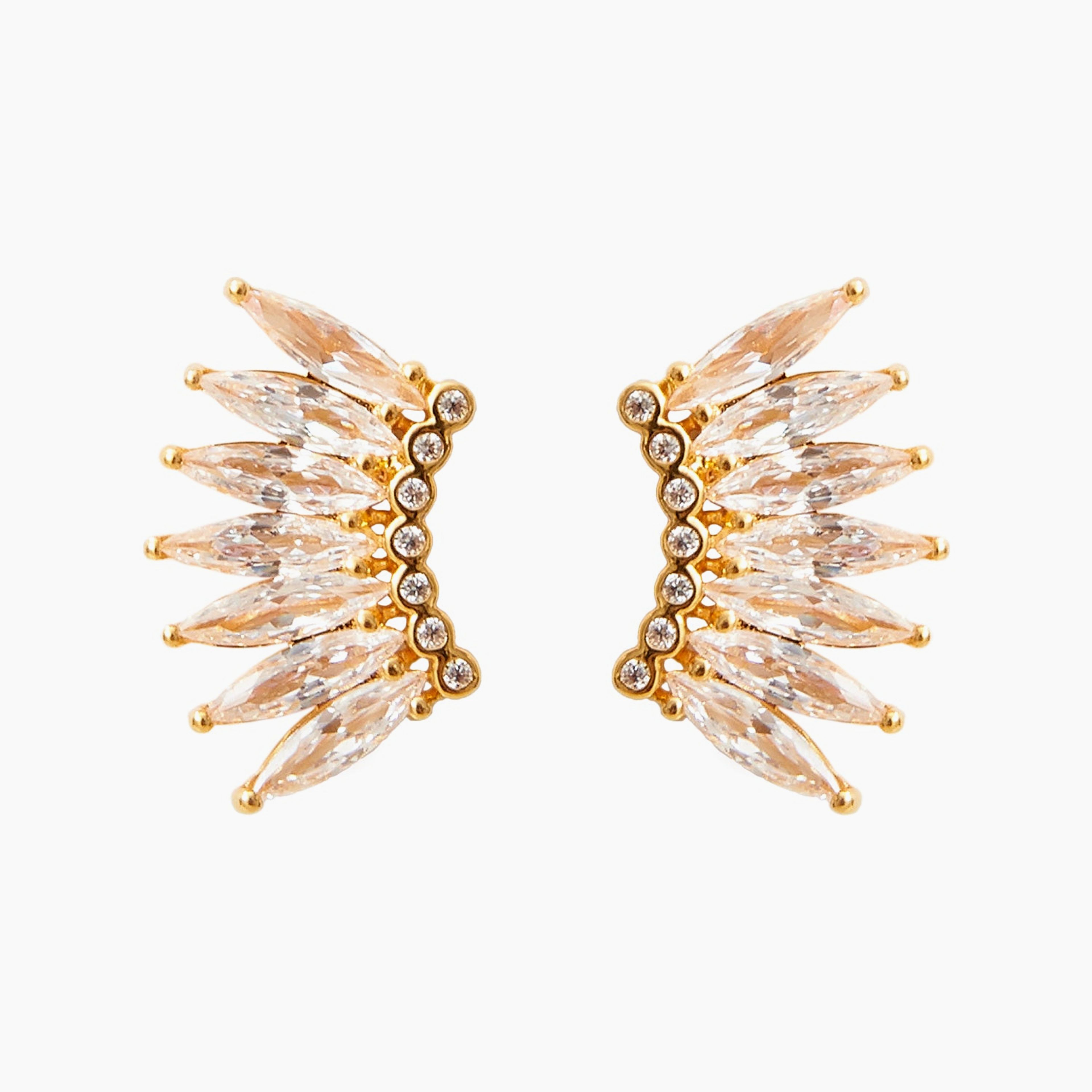 Petite Crystal Madeline Earrings Gold