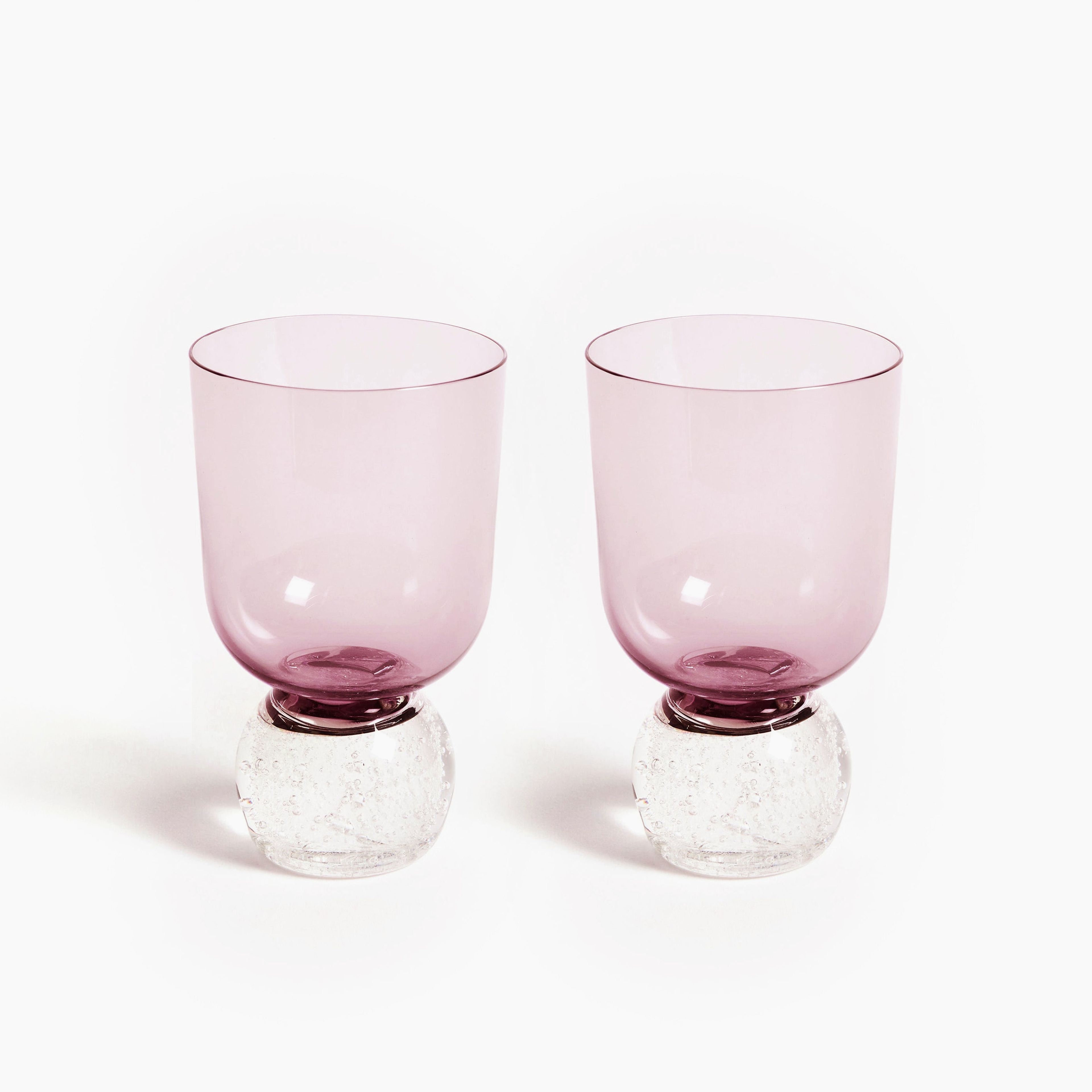 Bubble Glass Tumblers in Candy Pink (Set of 2)