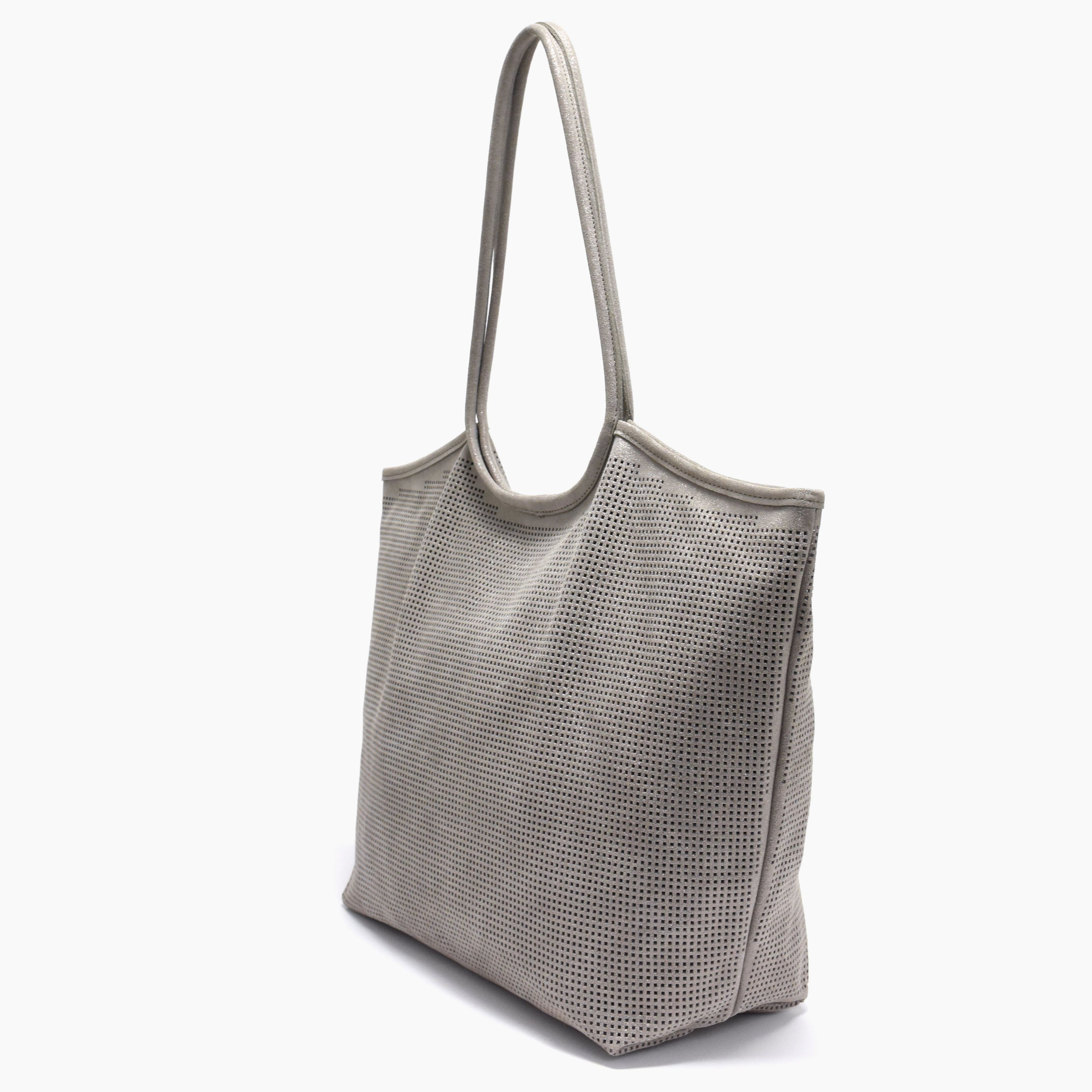 Rico Perforated Shimmer Tote Taupe