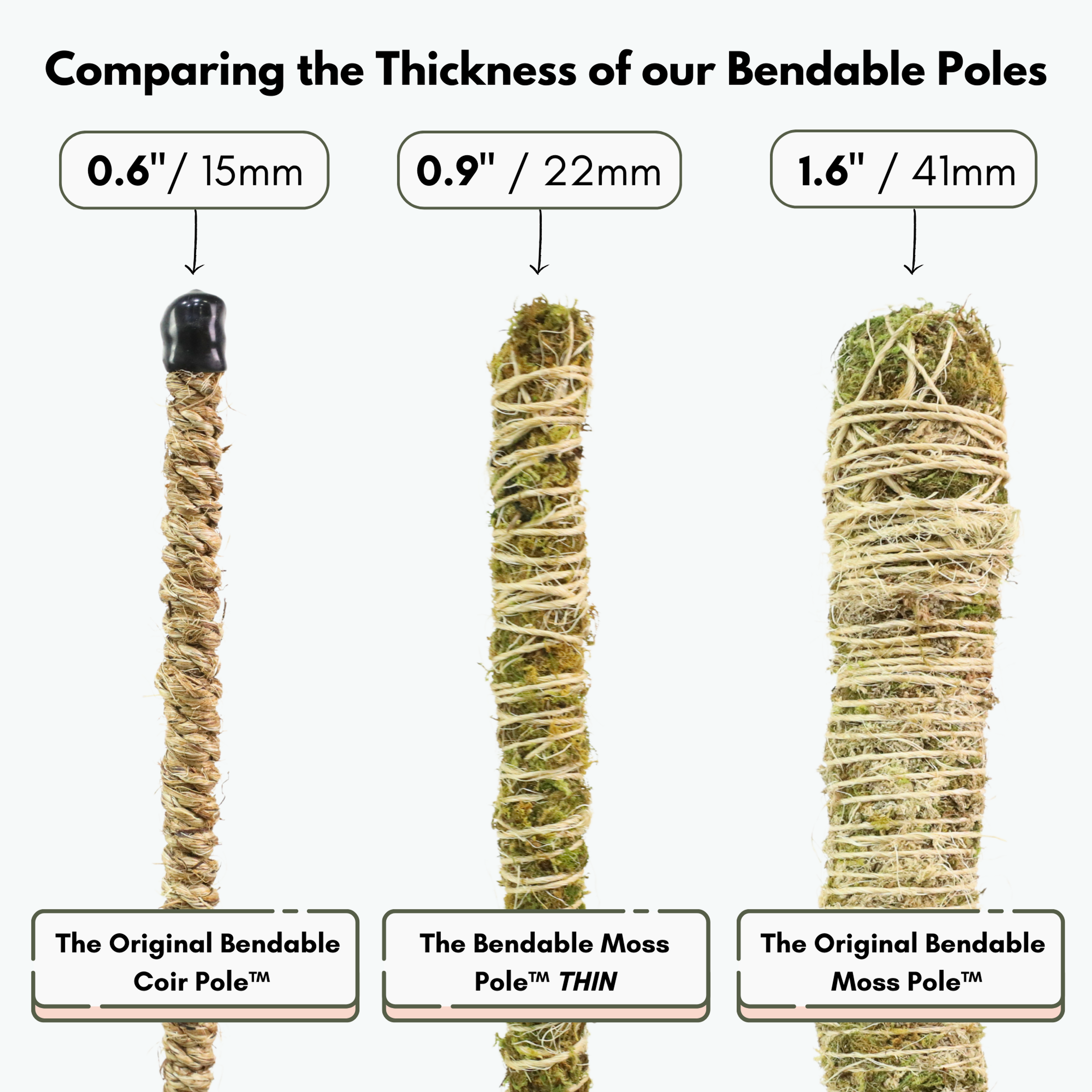The Original Bendable Coir Pole - Best Seller (Tape Included)
