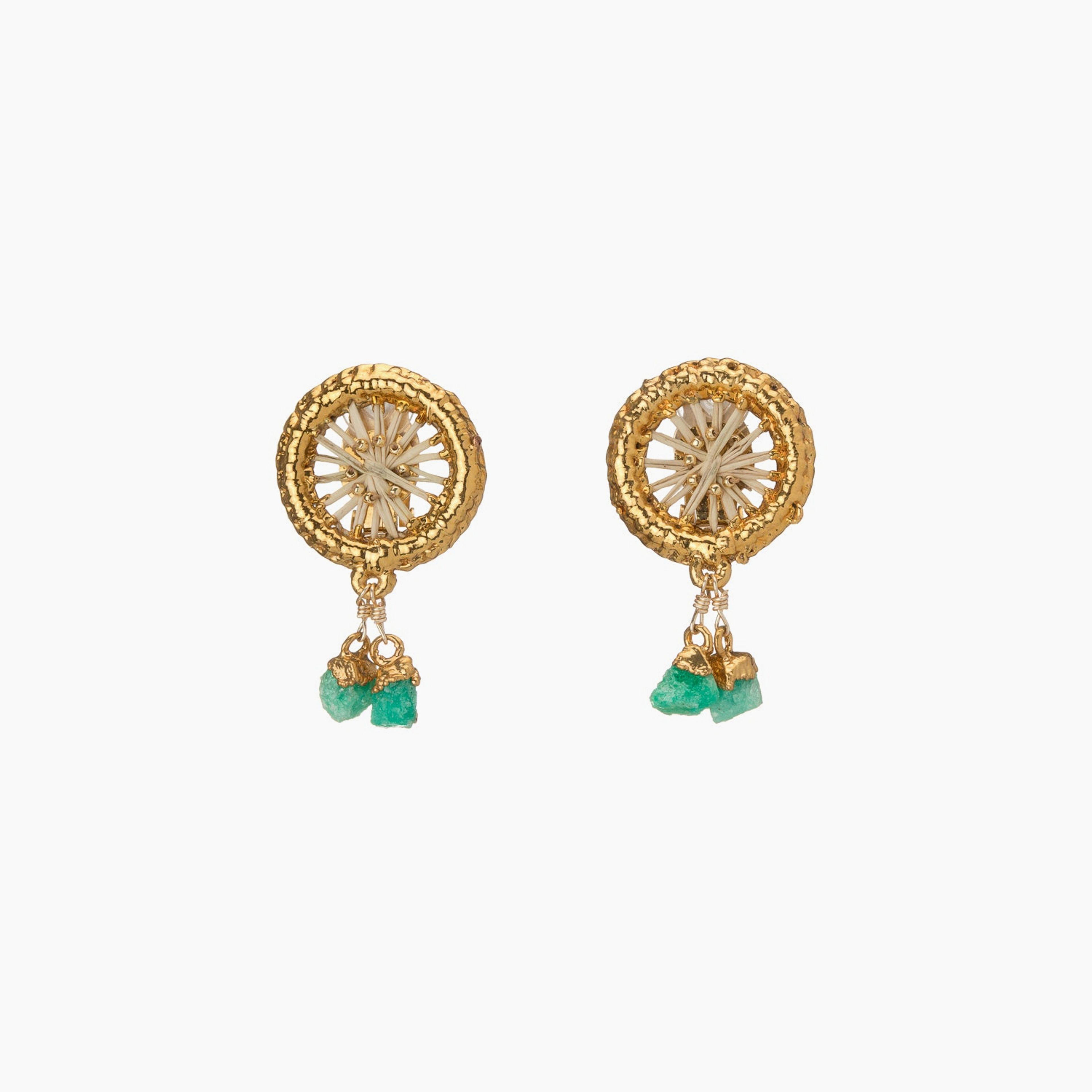 Mercedes Salazar Emerald Circles Earrings