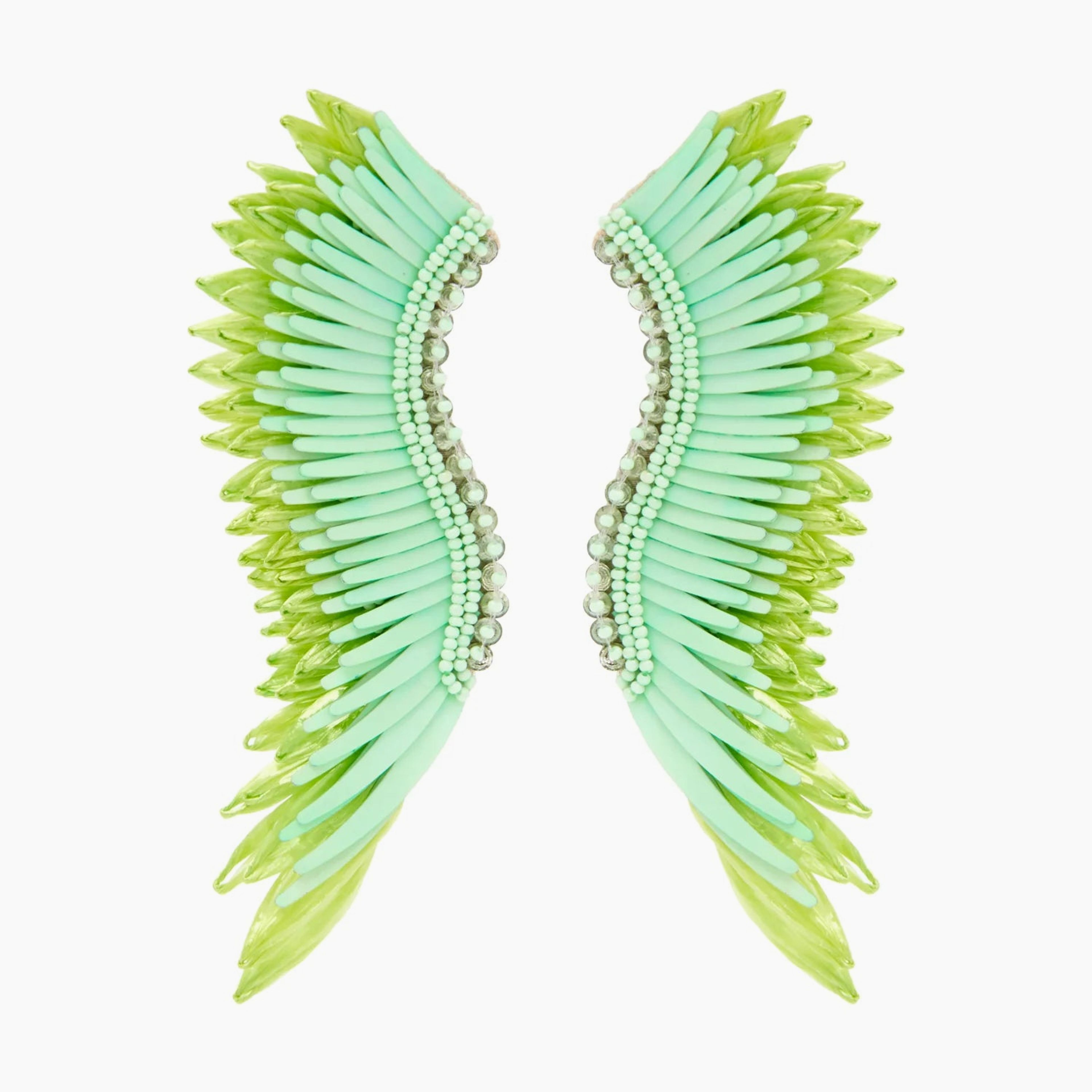 Raffia Madeline Earrings Aqua Green