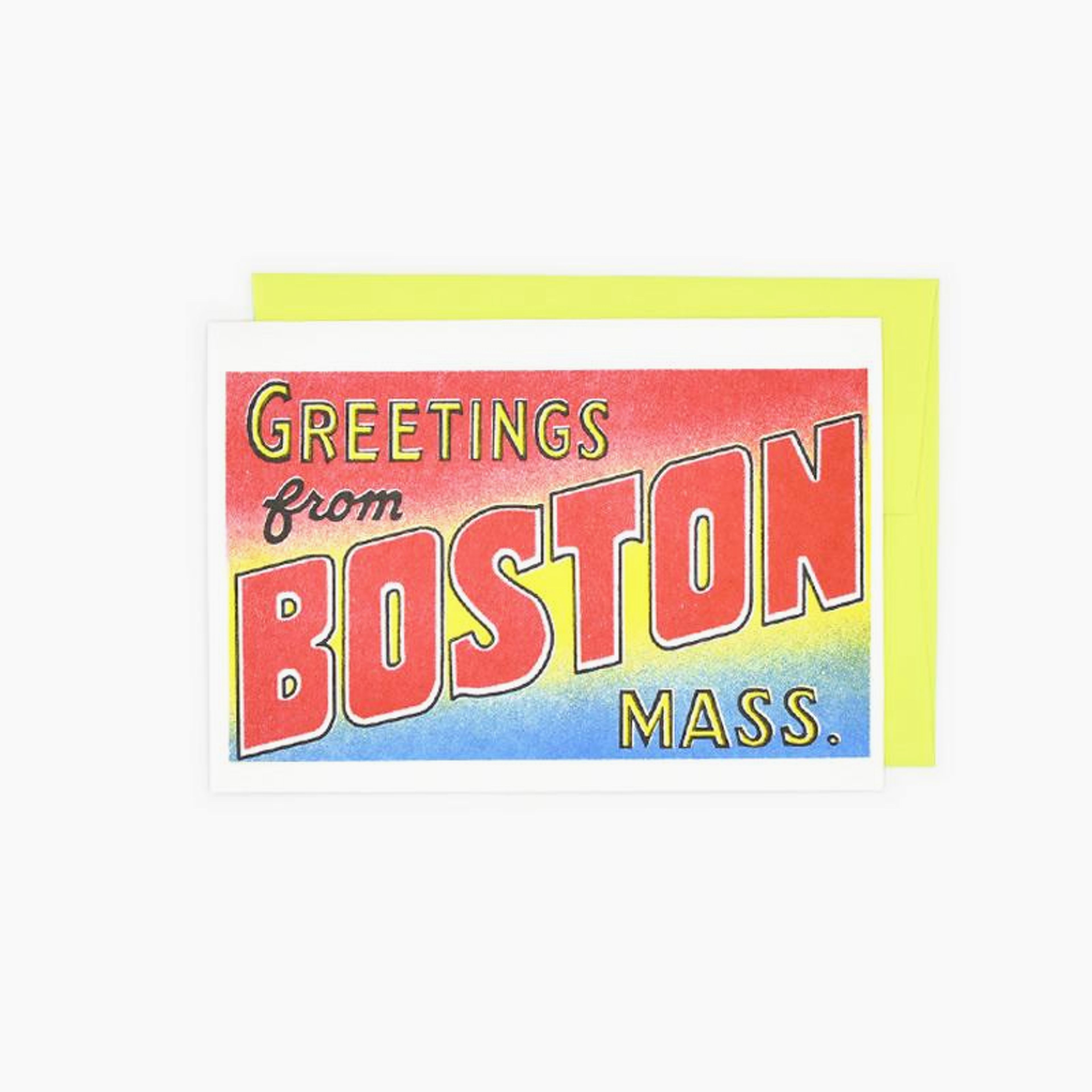 Greetings from: Boston, Massachusetts Risograph Card