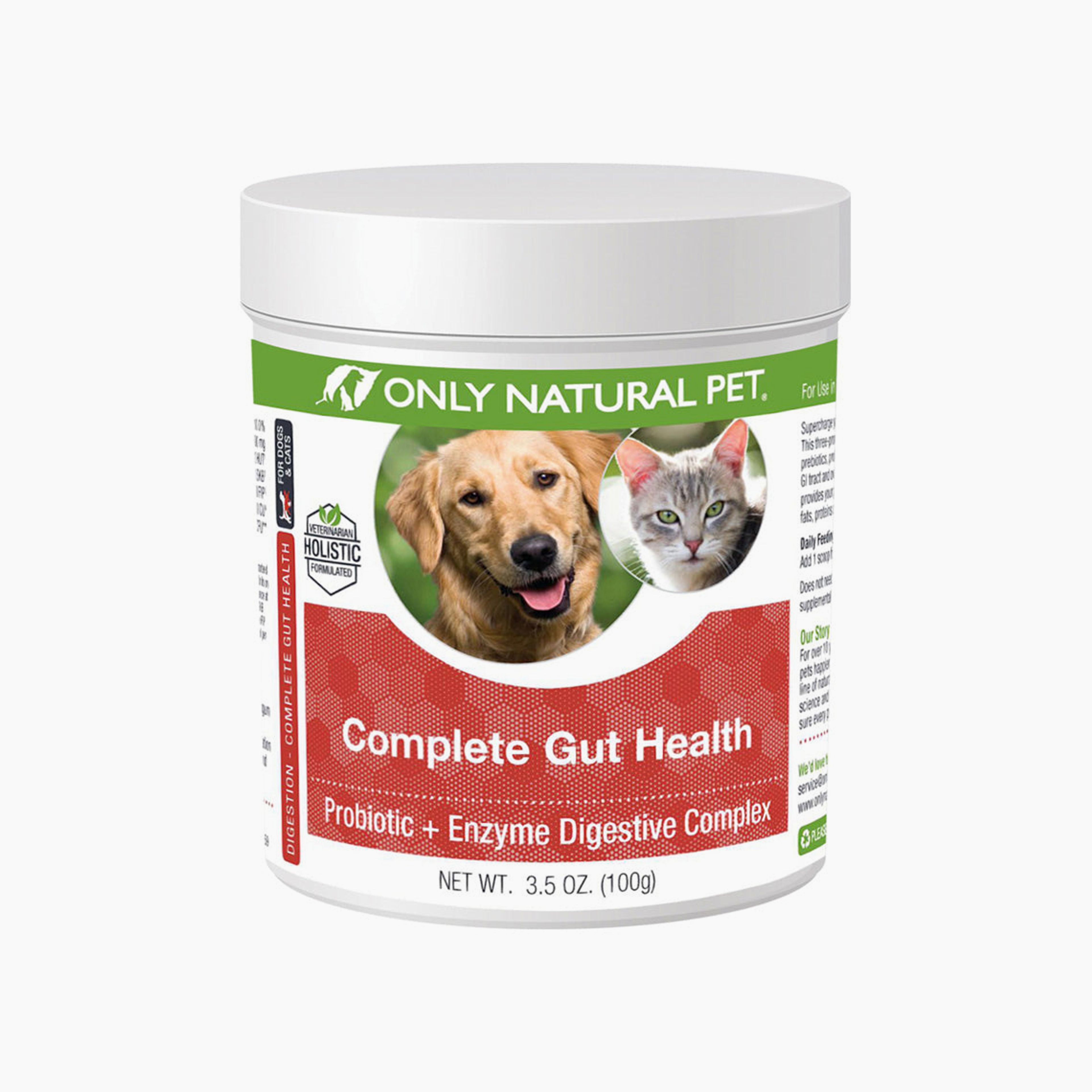 Only Natural Pet Complete Gut Health Complex Probiotics & Digestive Enzymes for Dogs & Cats