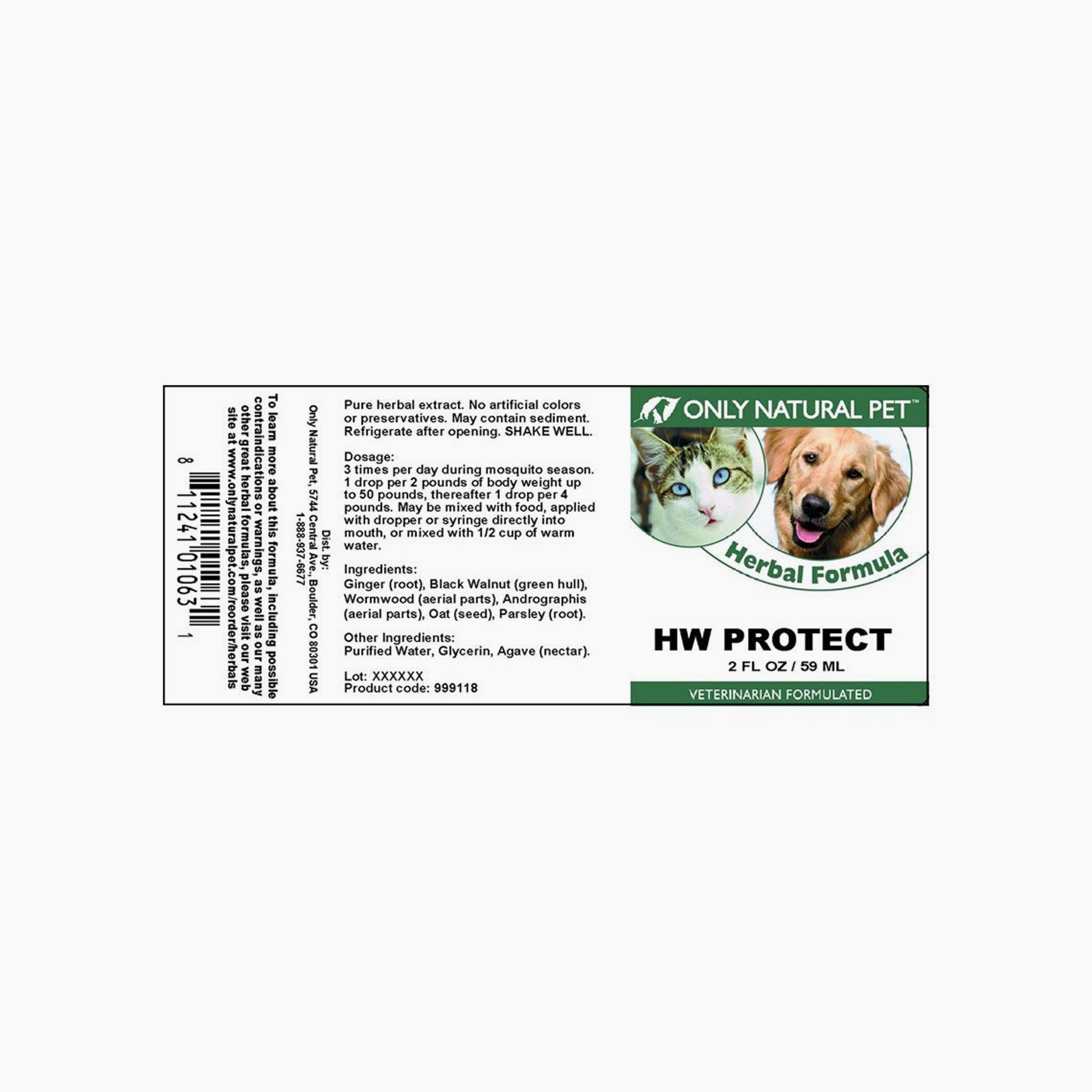 Only Natural Pet HW Protect Liquid Herbal Formula for Dogs & Cats