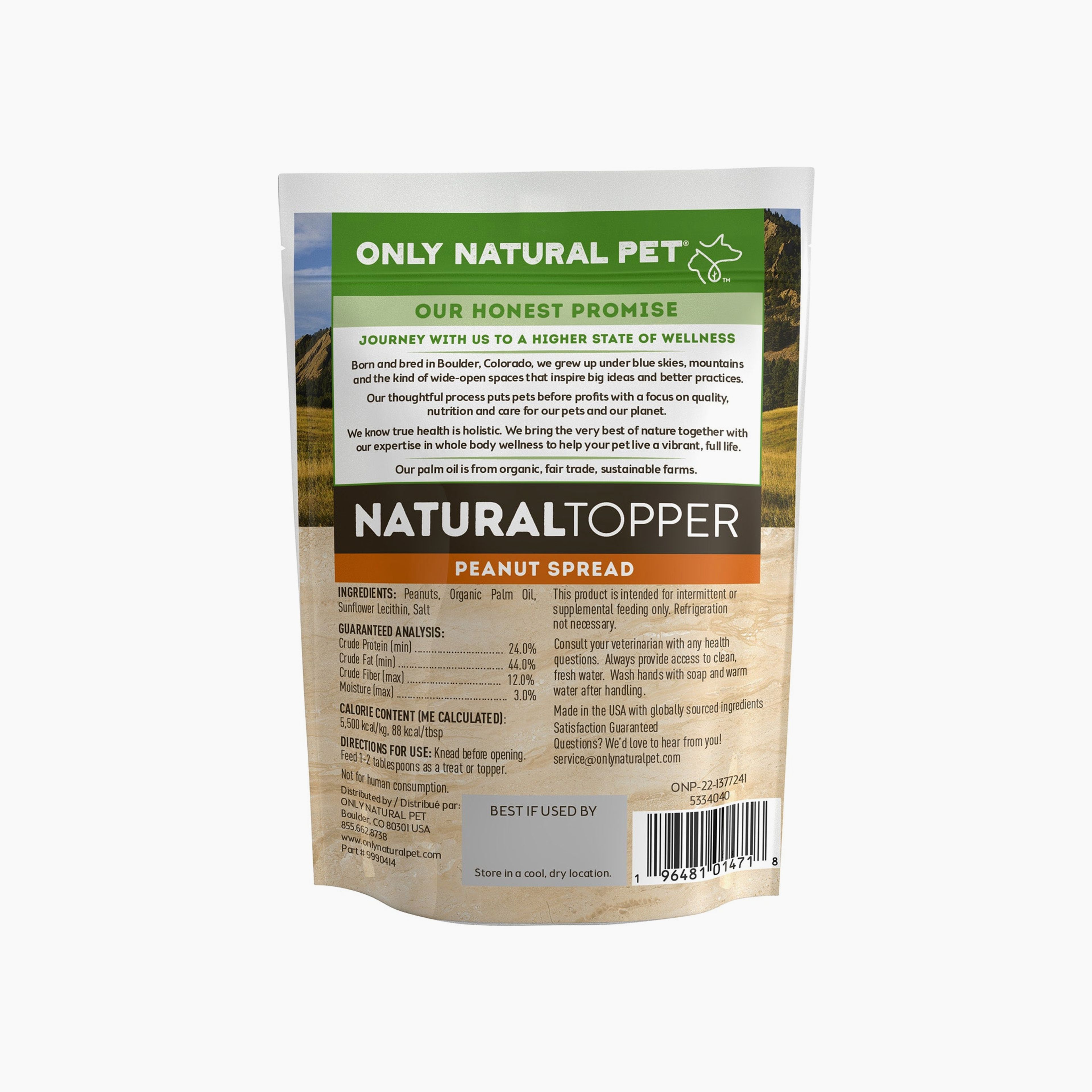 Only Natural Pet Natural Topper Peanut Spread Meal Topper for Dogs