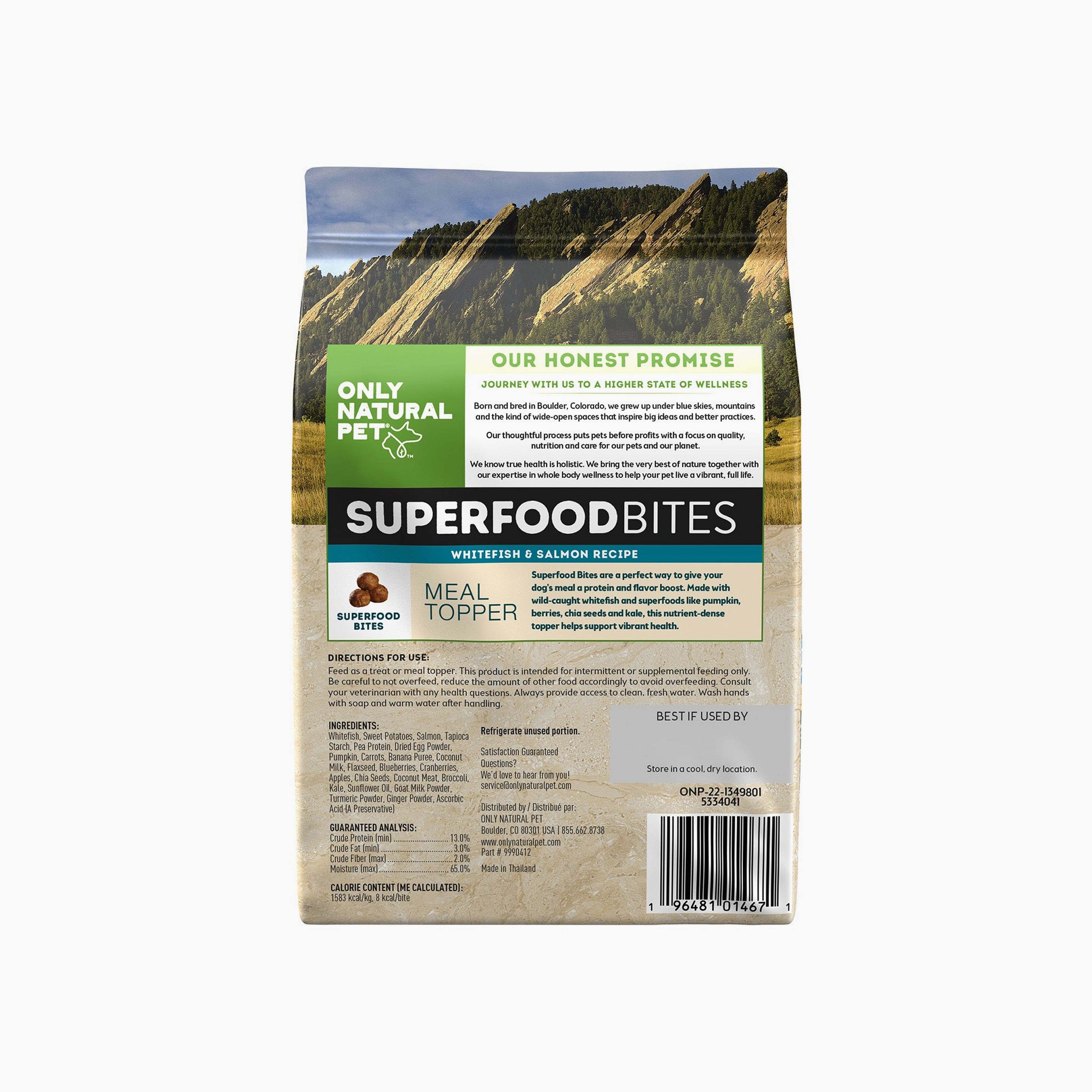 Only Natural Pet Superfood Bites Whitefish & Salmon Recipe Dog Food Meal Topper