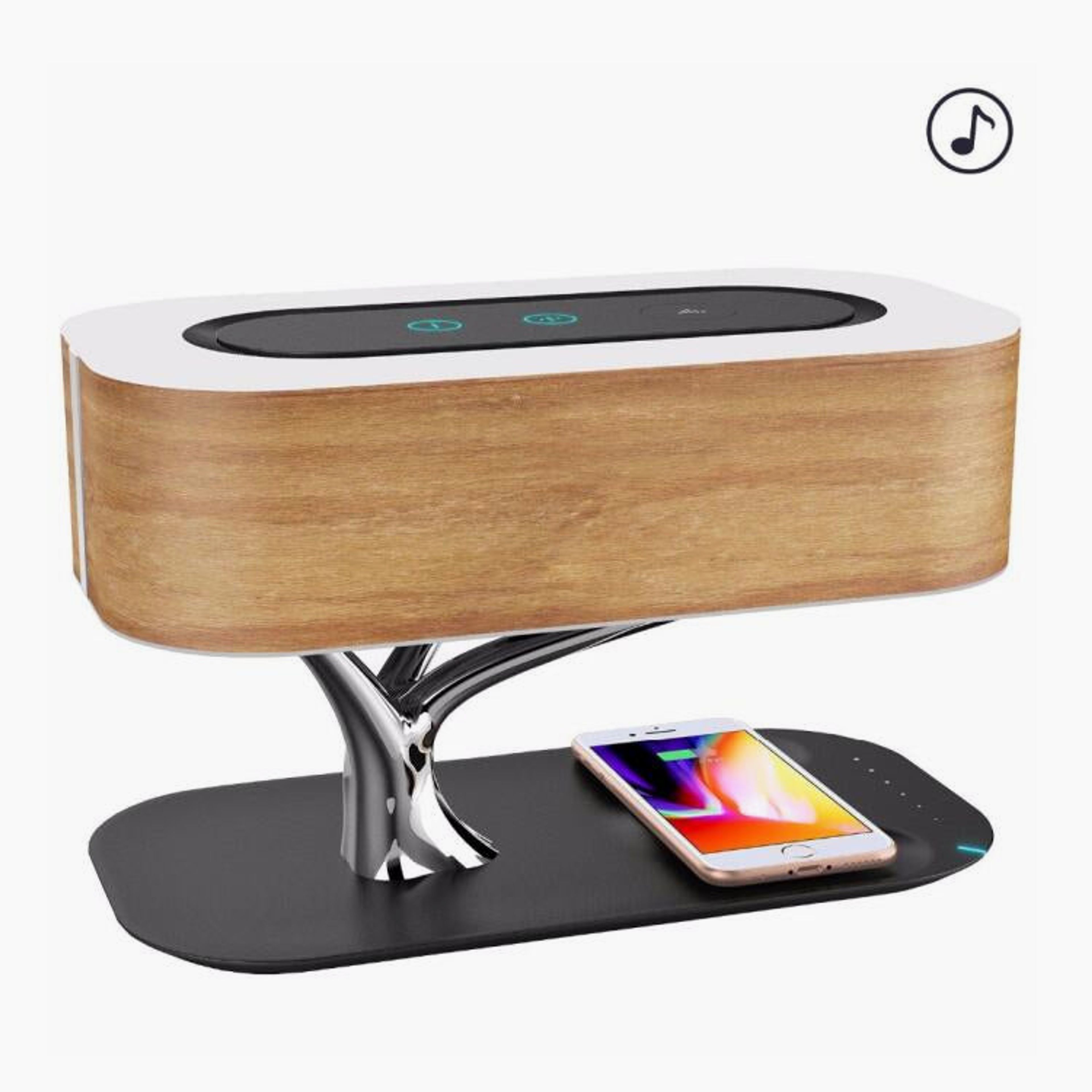 Hometree Minimalist Table Lamp with Speaker & Wireless Charger