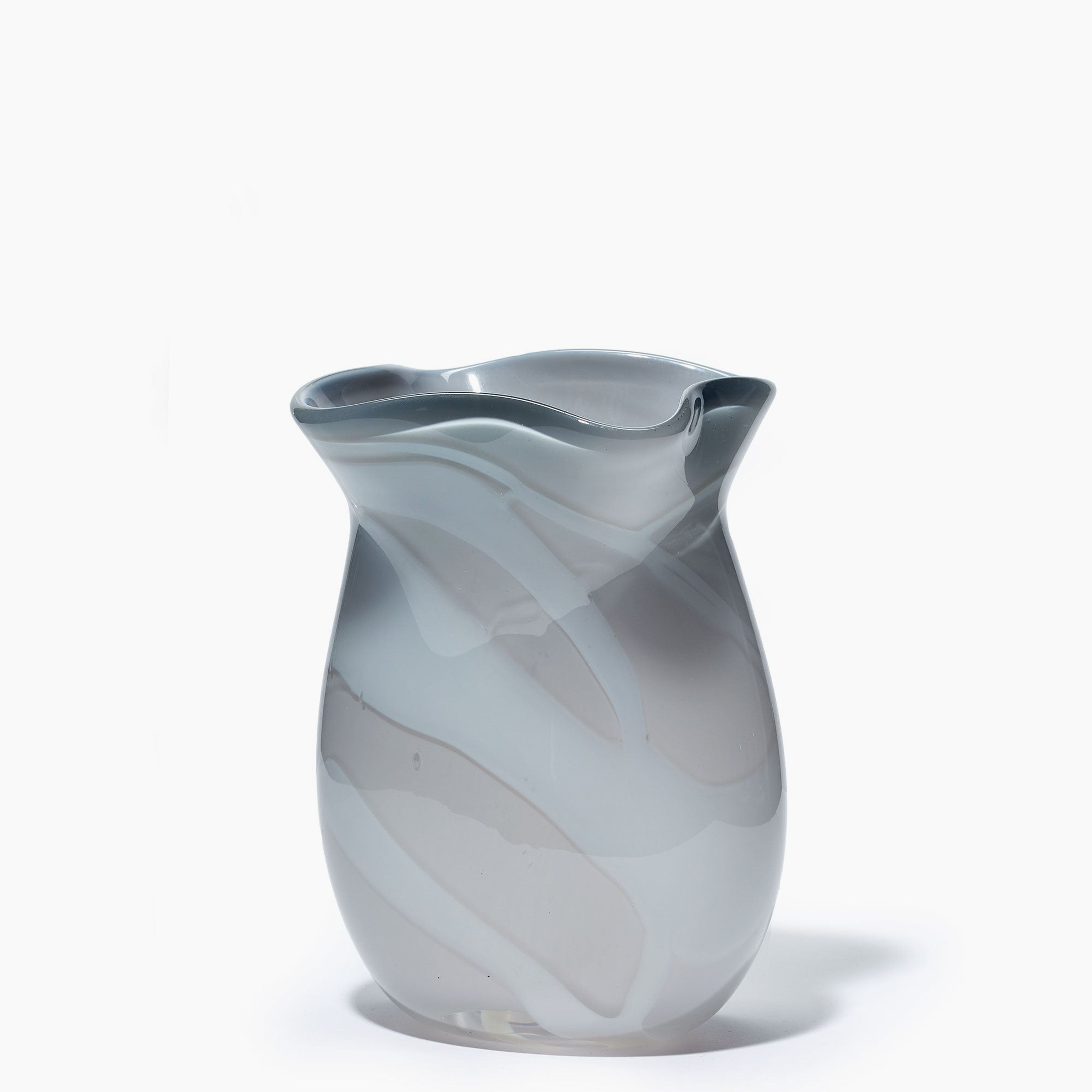 Grey Swirl Wavy Vase